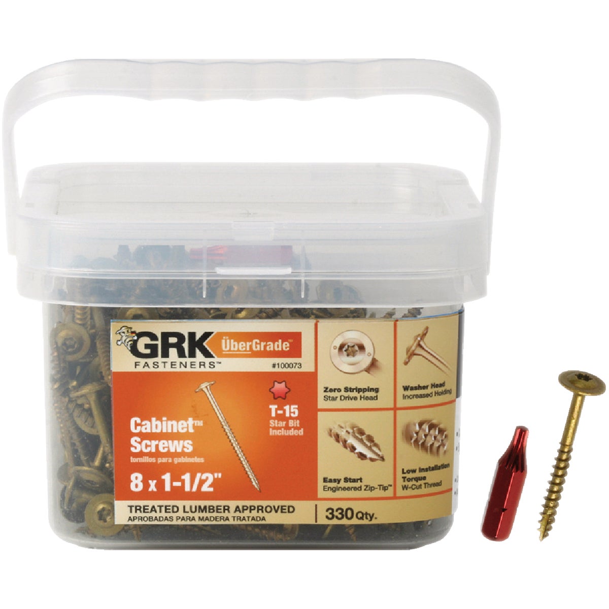 GRK #8 x 1-1/2 In. Star Drive Cabinet Screw (330-Count) Image 1