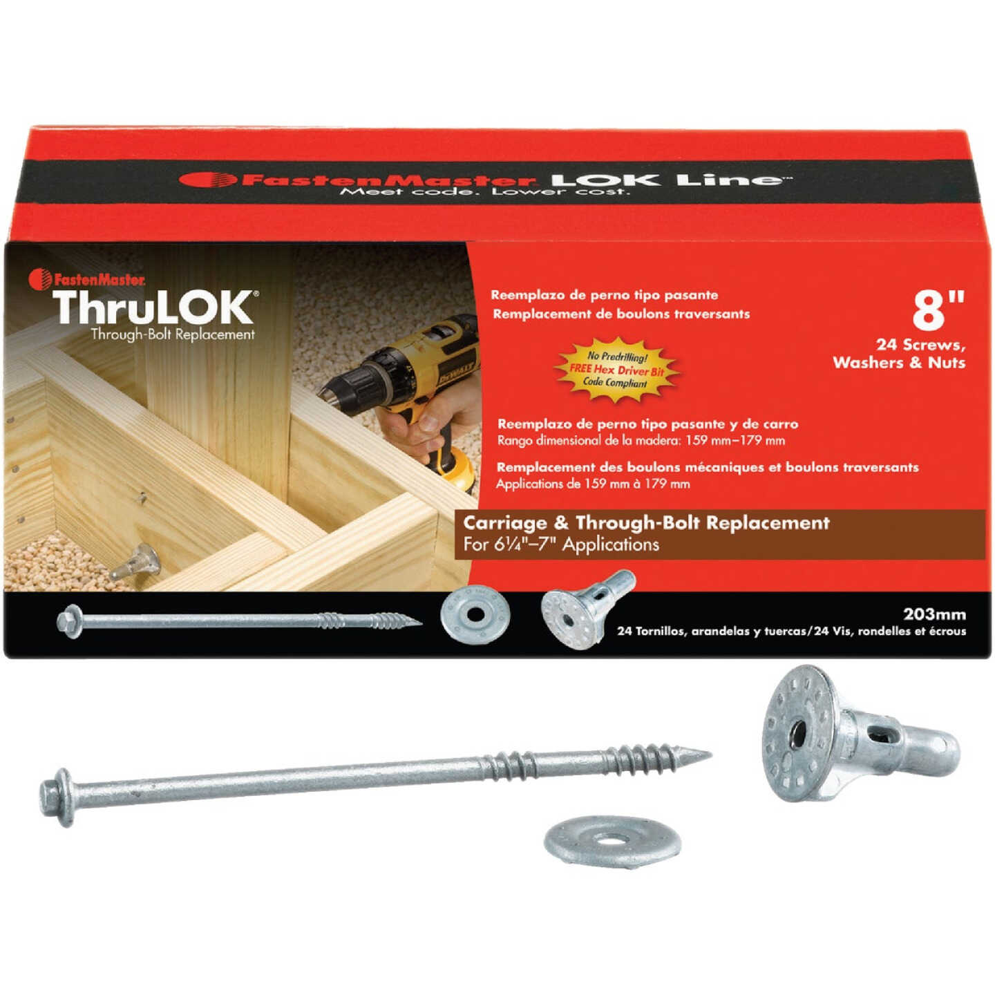 ThruLok 8 In. Galvanized Screw Bolt (24-Count) Image 1