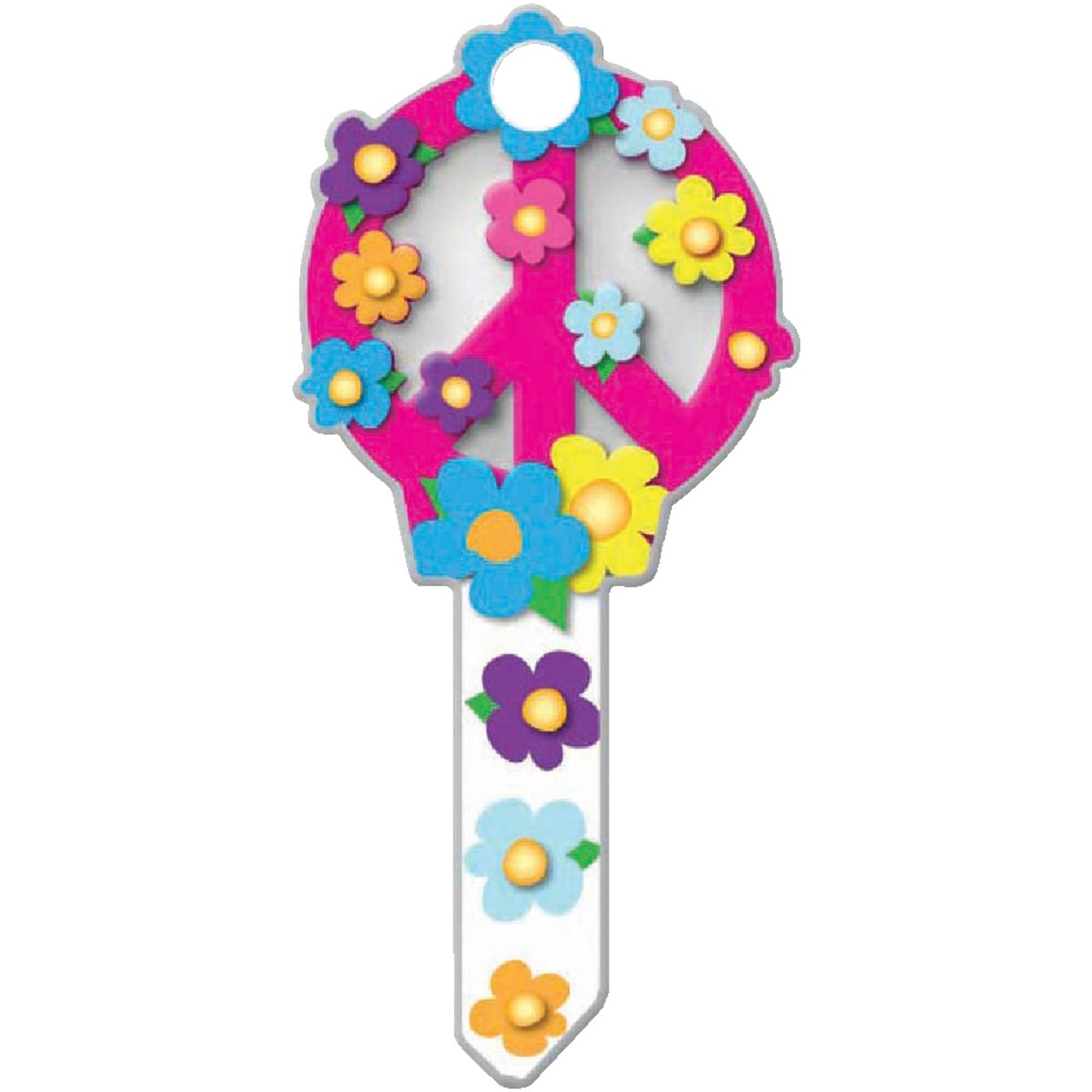 Lucky Line Peace Sign Design Decorative House Key, SC1 