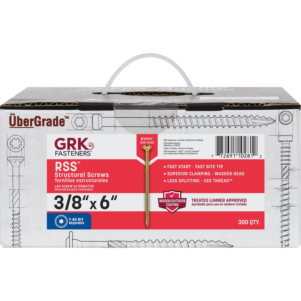 GRK RSS Rugged 3/8 In. x 6 In. Star Drive Washer-Head Structure Screw (300-Count) Image 5