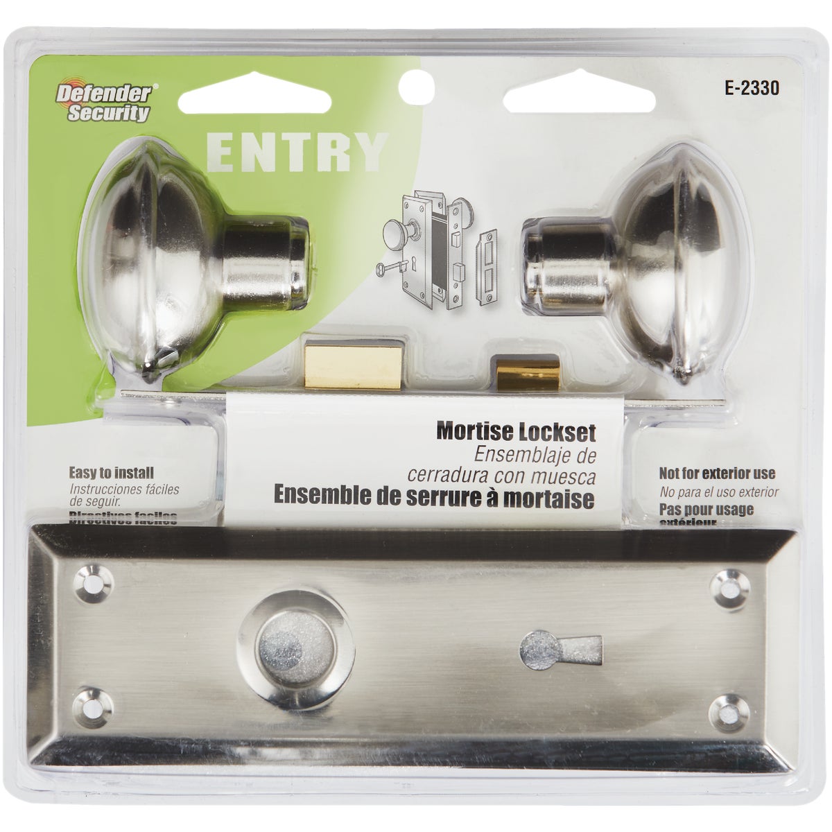 Defender Security Satin Nickel Keyed Mortise Entry Lock Set Image 2