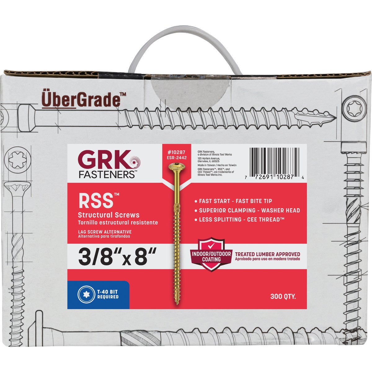 GRK RSS Rugged 3/8 In. x 8 In. Star Drive Washer-Head Structure Screw (300-Count) Image 5