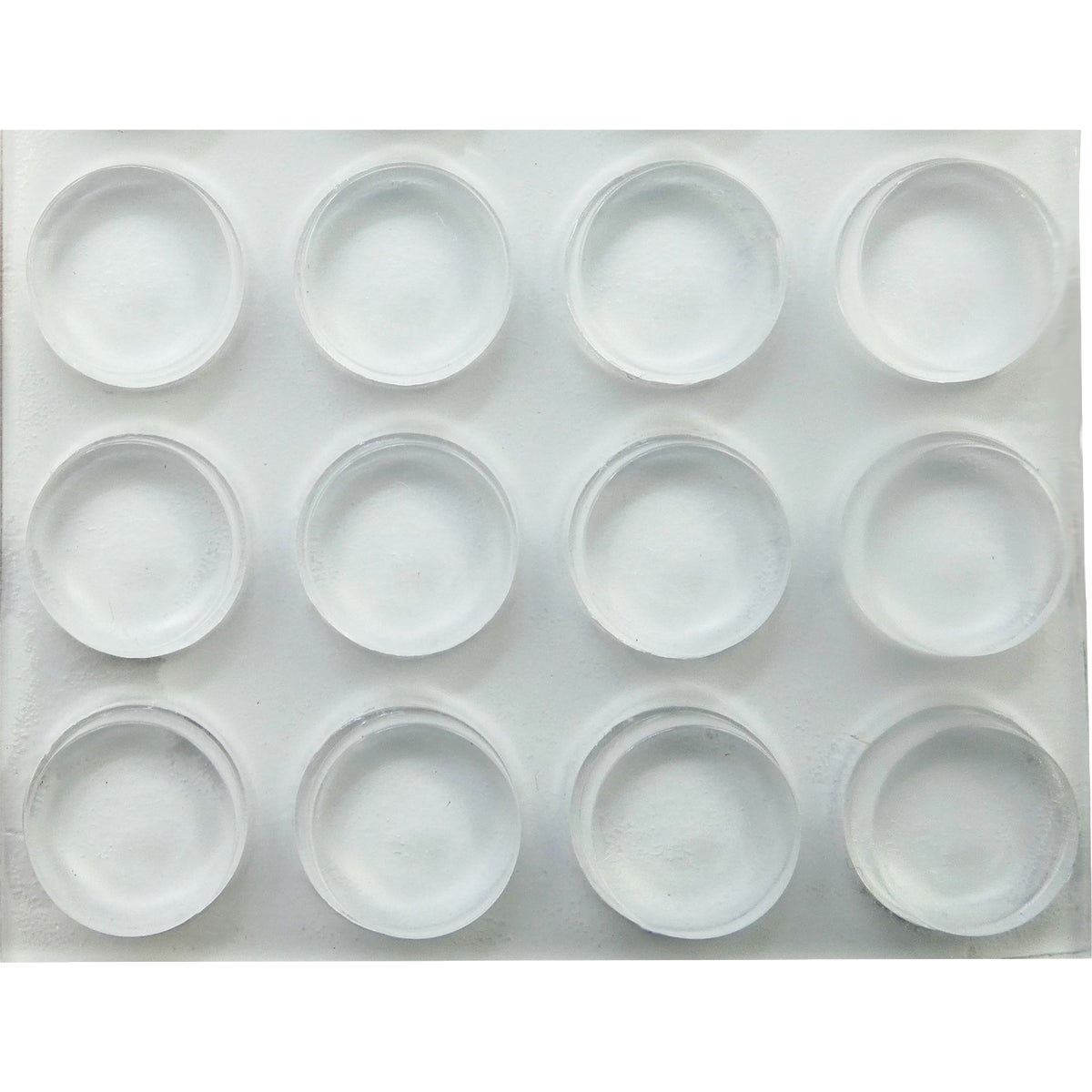Super Sliders 1/2 In. Clear Round Furniture Wall Bumper (12-Pack) Image 2