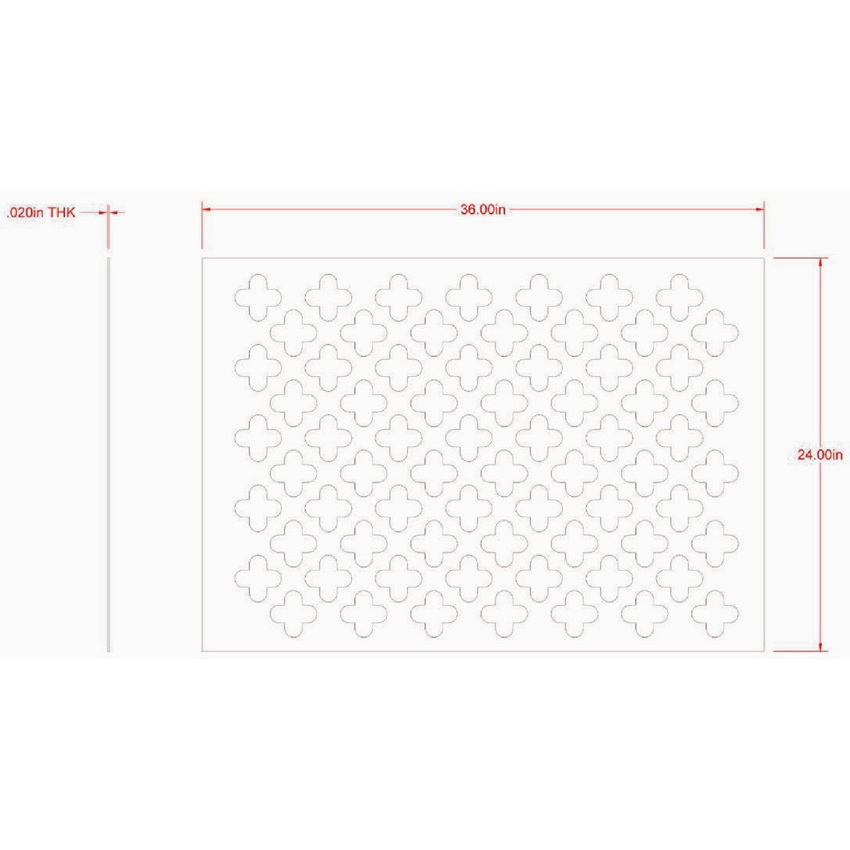 Hillman SteelWorks 0.020 In. x 24 In. x 36 In. Anodized Aluminum Gold Cloverleaf Decorative Sheet Image 3