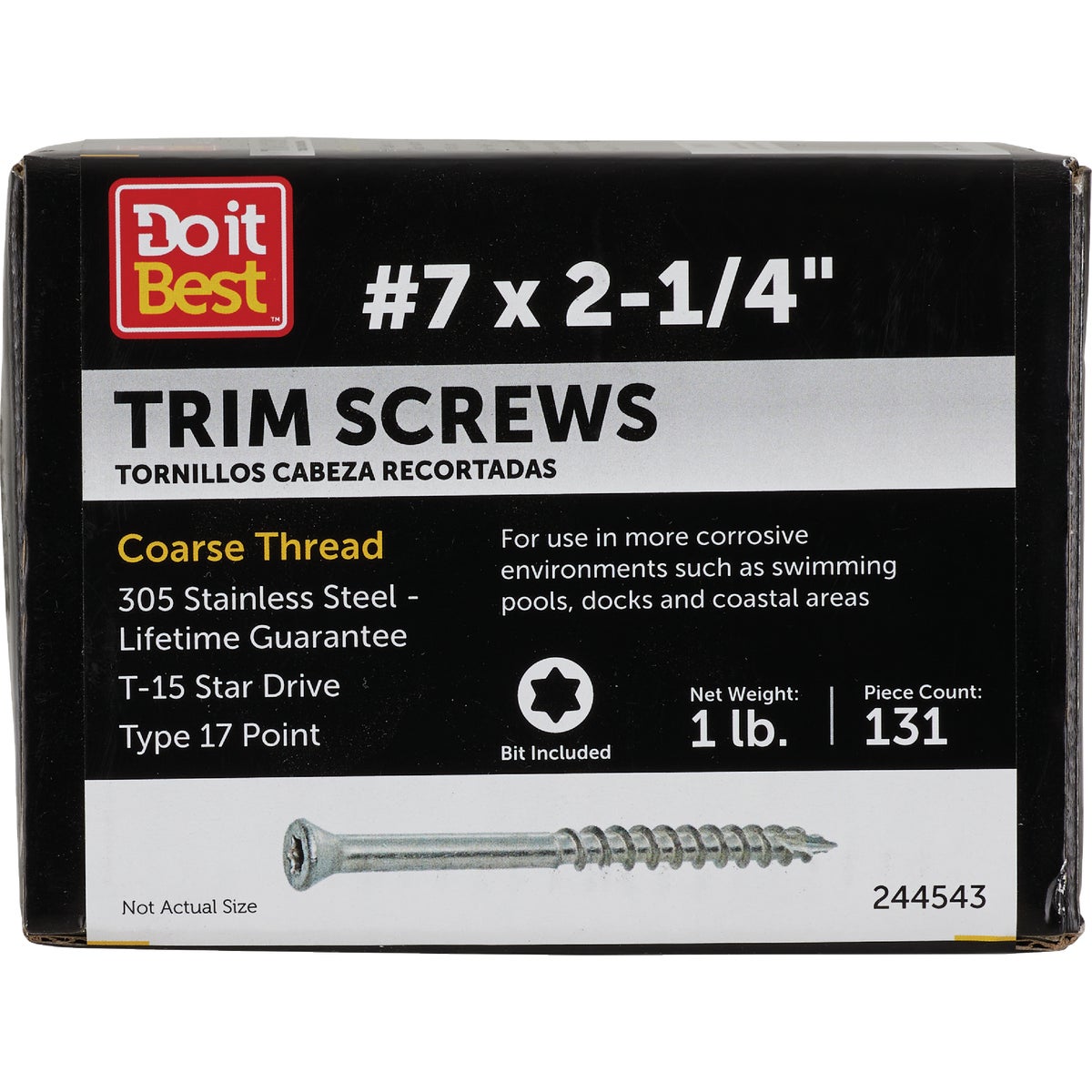 Grip-Rite PrimeGuard Max 2-1/4 In. T15 Star Drive Trim Head Stainless Steel Deck Screw (1 Lb.)