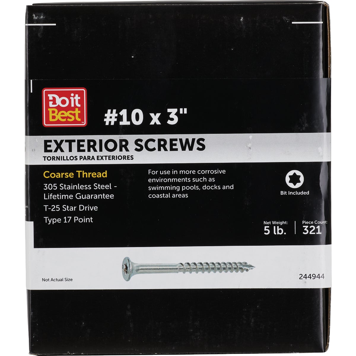 Grip-Rite PrimeGuard Max 3 In. T25 Star Drive Trim Head Stainless Steel Deck Screw (5 Lb.)
