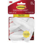 Command Large Designer Hook Value Pack, White, 4 Hooks, 8 Strips Image 1
