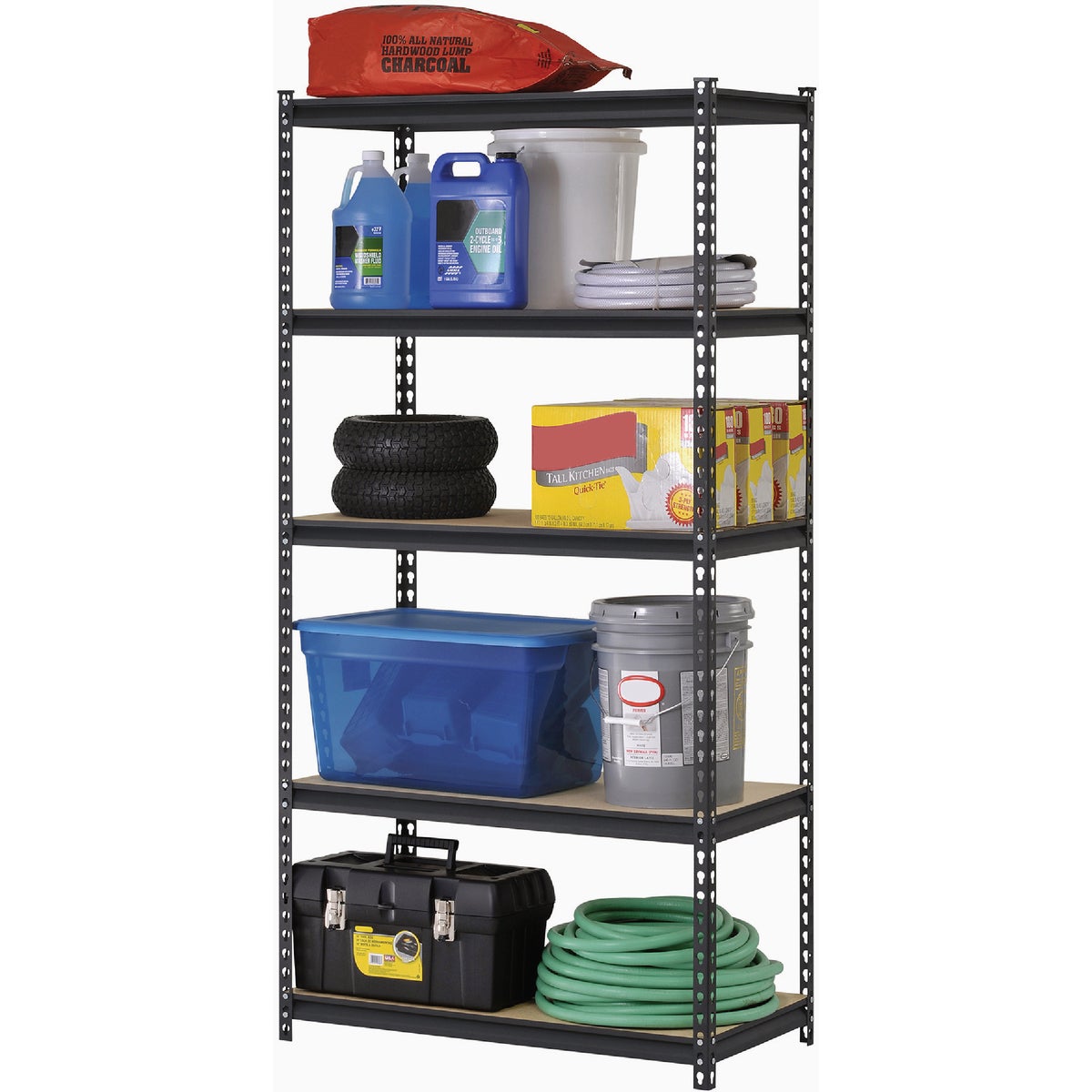 Muscle Rack 36 In. x 18 In. x 72 In. 5-Tier Black Shelving Unit Image 5