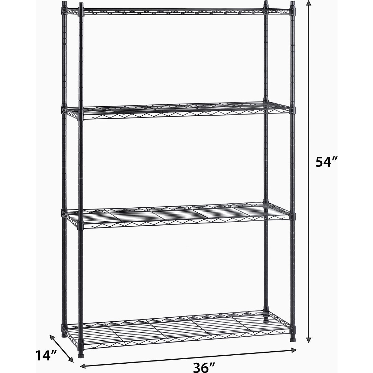 Muscle Rack 36 In. x 14 In. x 54 In. 4-Tier Black Wire Shelving Unit Image 2