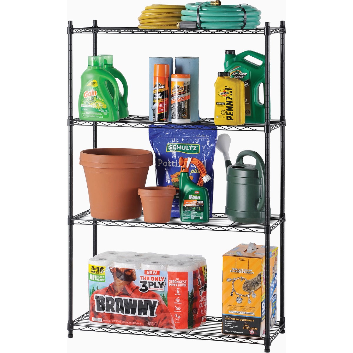 Muscle Rack 36 In. x 14 In. x 54 In. 4-Tier Black Wire Shelving Unit Image 3