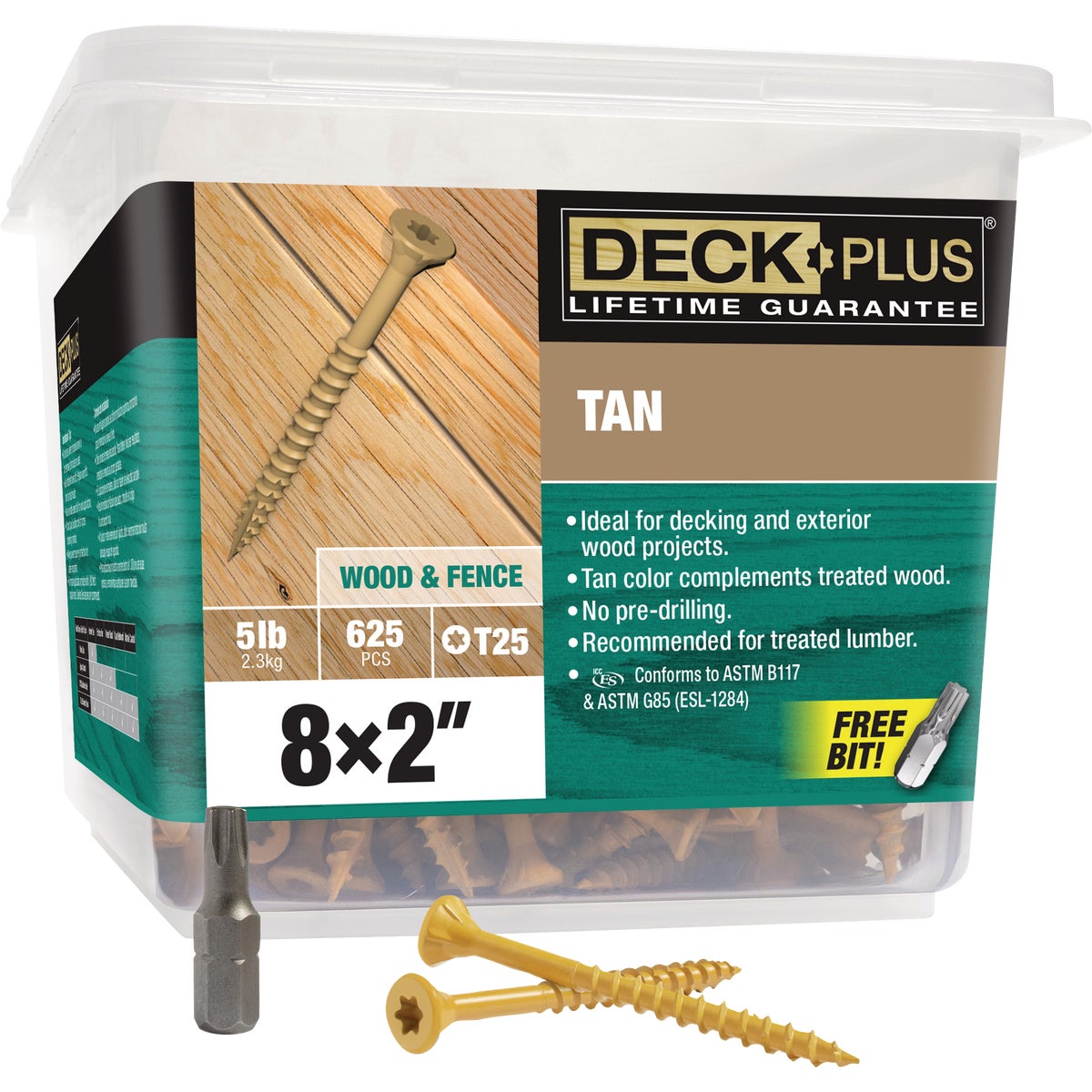 Hillman Deck Plus #8 x 2 In. Tan Deck Screw (625-Count) Image 1