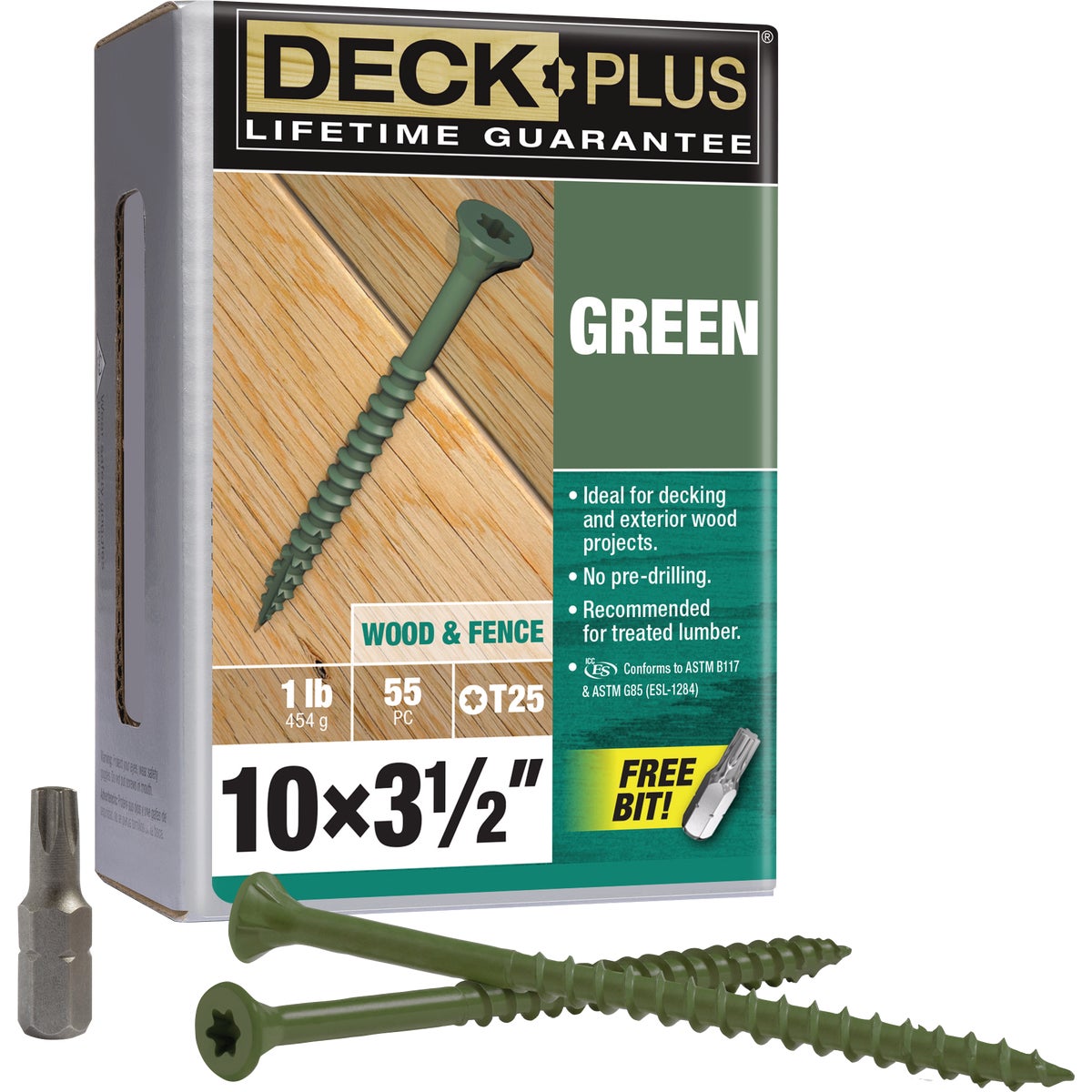 Hillman Deck Plus #10 x 3-1/2 In. Green Deck Screw (55-Count) Image 1