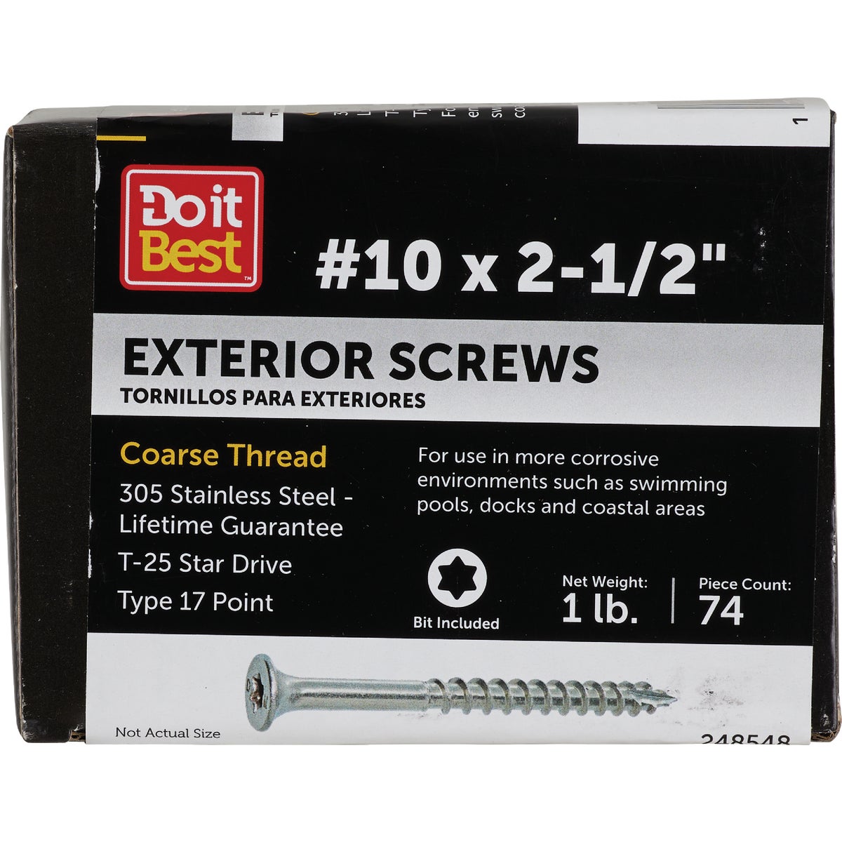 Grip-Rite PrimeGuard Max 2-1/2 In. T25 Star Drive Stainless Steel Deck Screw (1 Lb.)