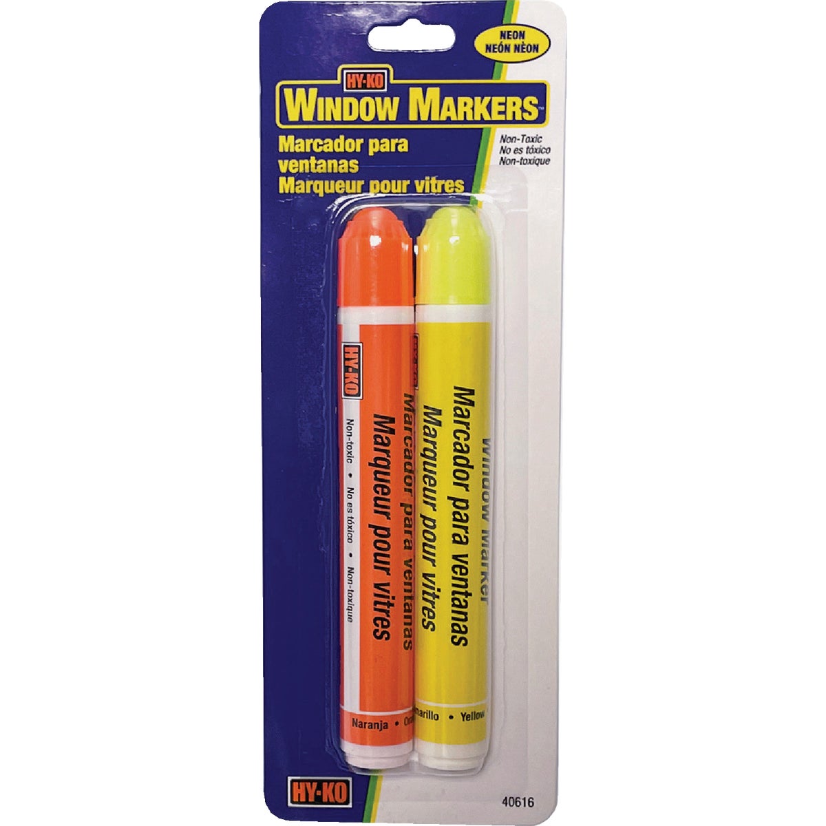 Hy-Ko Orange & Yellow Neon Window Marker (2-Pack)