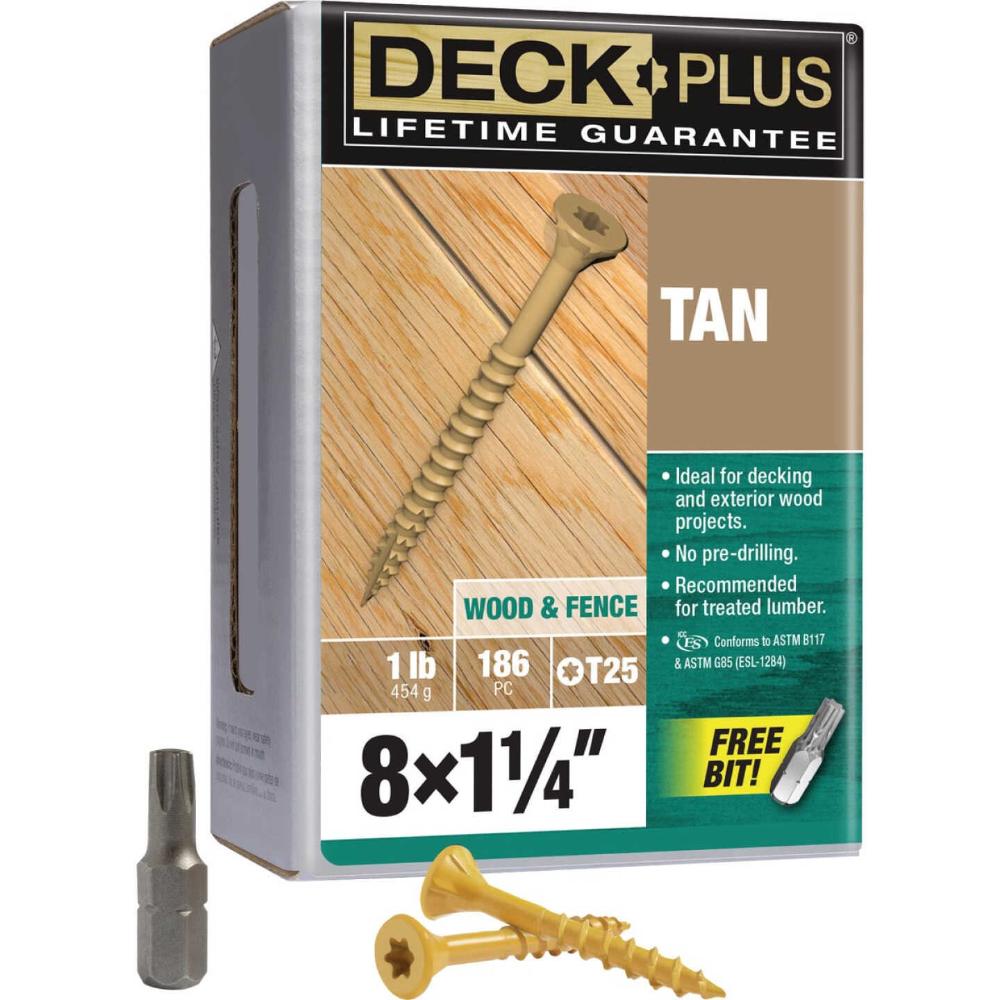 Hillman Deck Plus #8 x 1-1/4 In. Tan Deck Screw (186-Count) Image 1