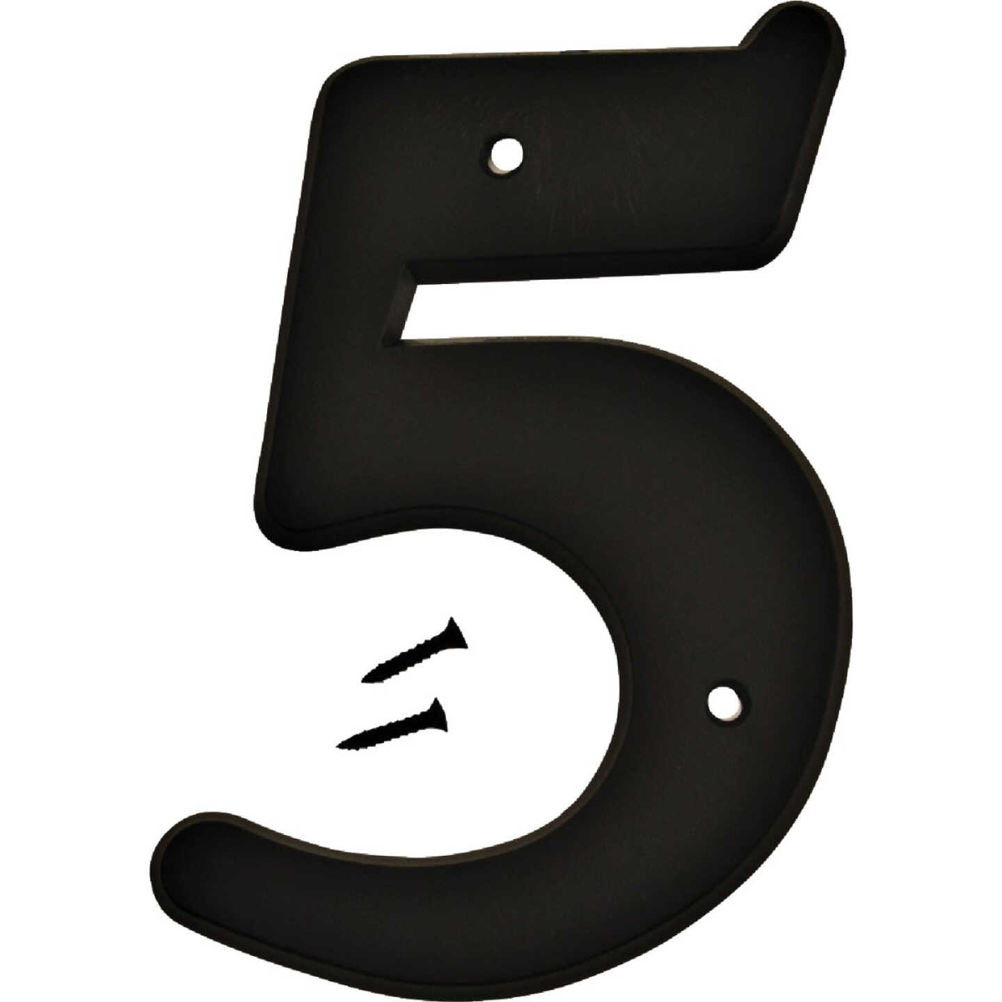 Hy-Ko 6 In. Black Gloss House Number Five Image 1
