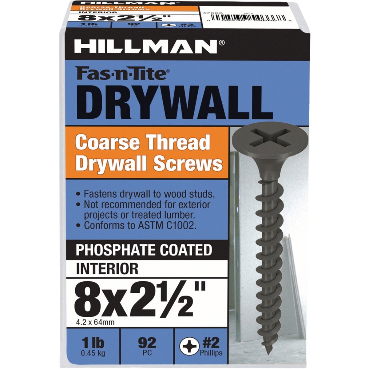 Hillman Fas-N-Tite #8 x 2-1/2 In. Coarse Thread Black Phosphate Drywall Screw (92-Count) Image 2