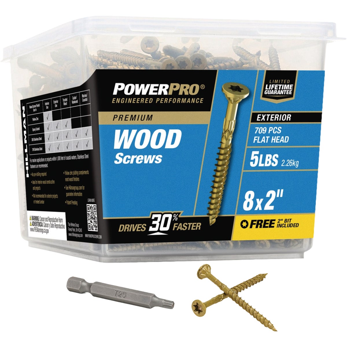 Hillman PowerPro #8 x 2 In. Premium Exterior Wood Screw (709-Count) Image 1