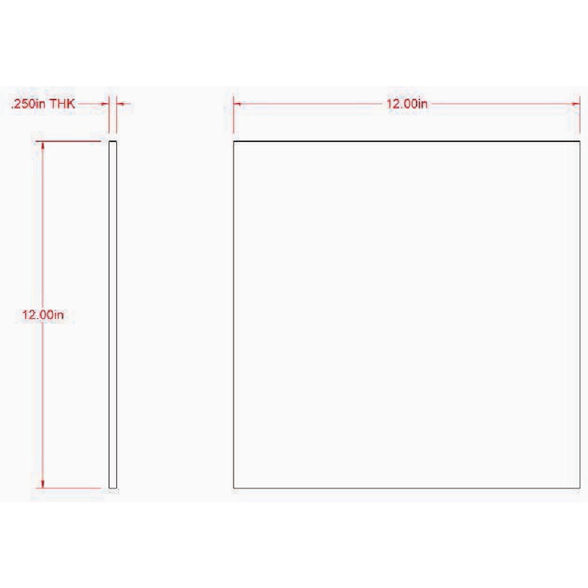 Hillman SteelWorks 1/4 In. x 12 In. x 12 In. Weldable Hot-Rolled Solid Steel Sheet Image 2