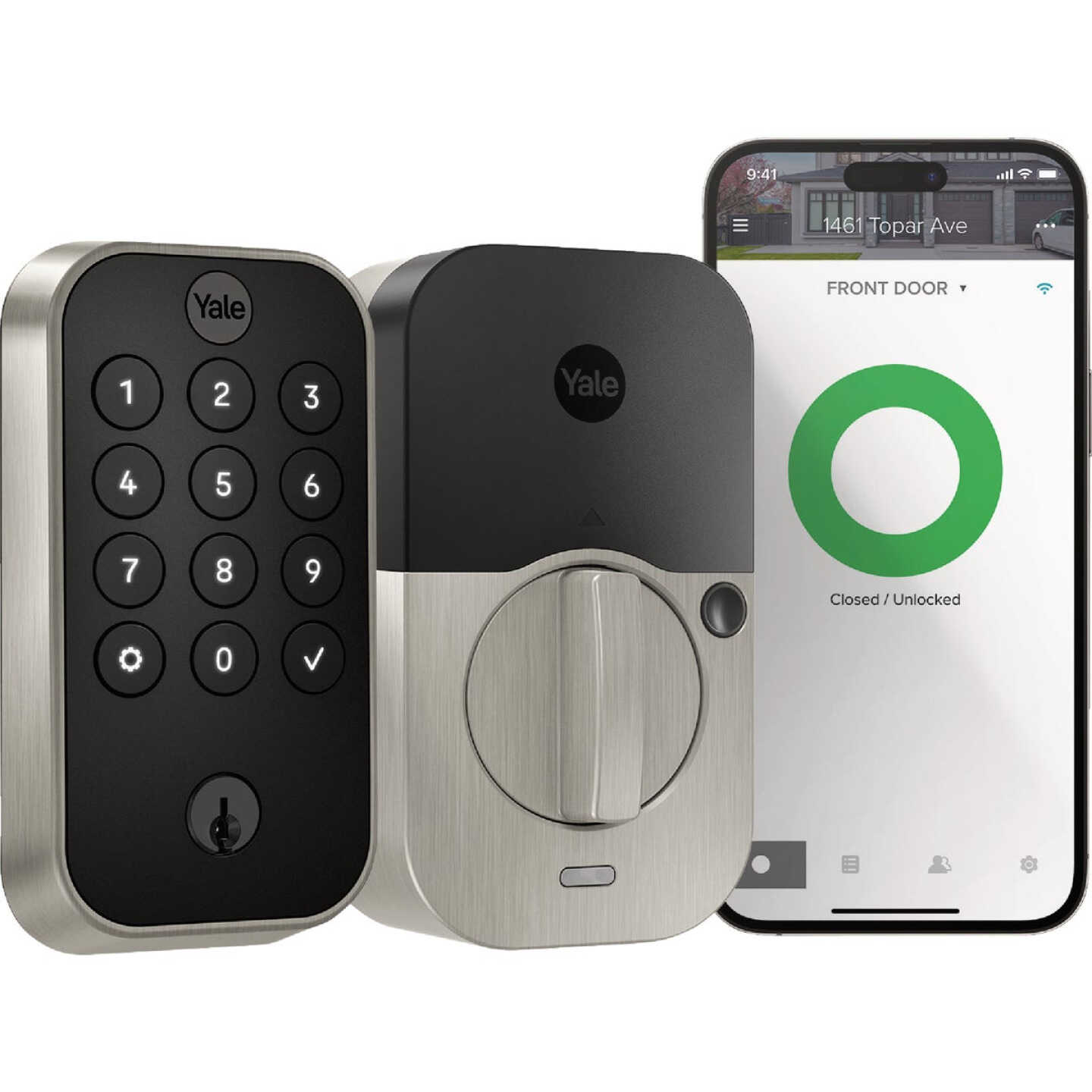 Yale Assure Satin Nickel Electronic Lock Keypad Deadbolt with WiFi Image 1