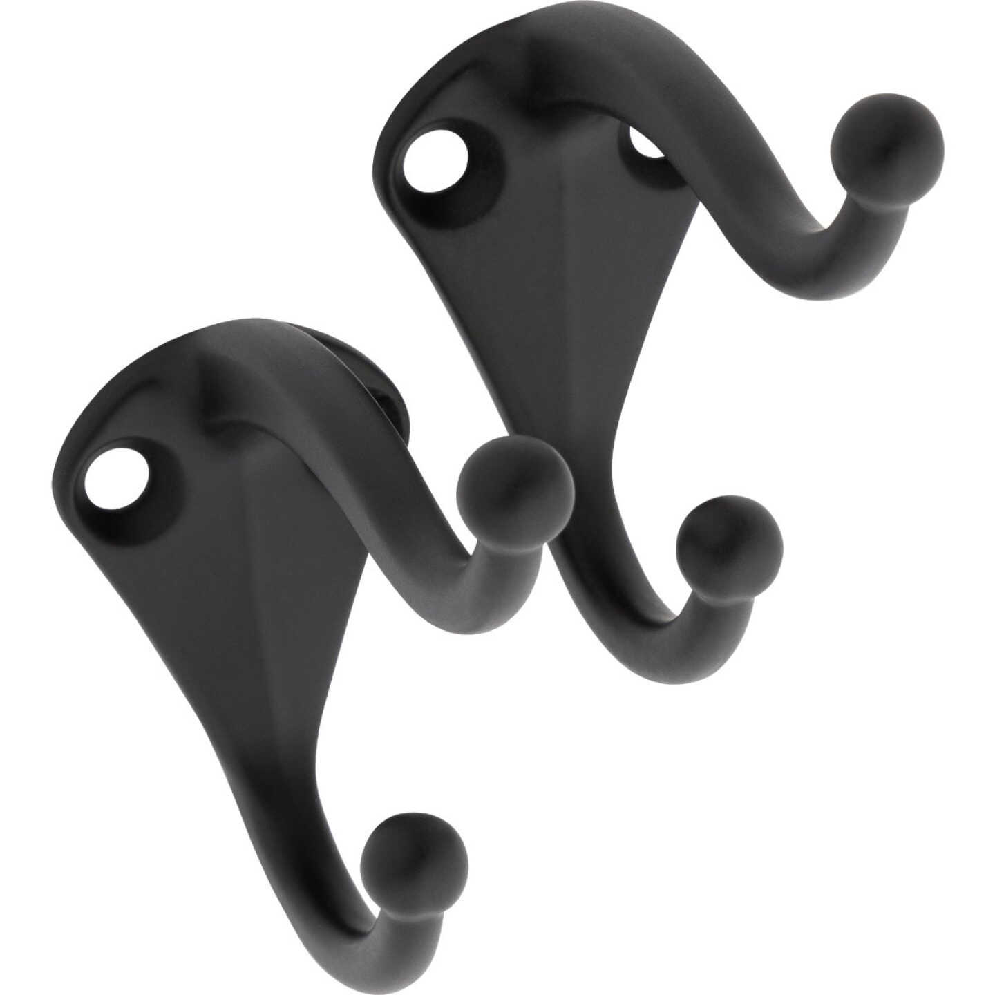 National Hardware Matte Black Coat Hook (2-Pack) Image 1