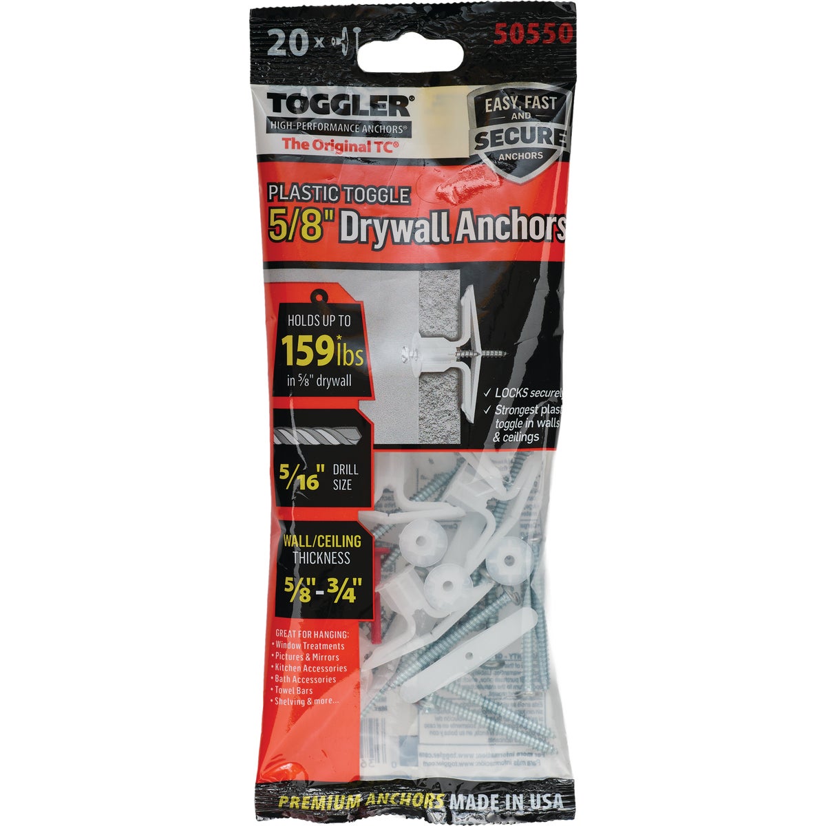 Toggler Snaptoggle #8 x 1-3/4 In. Zinc-Plated Steel Toggle Bolts (20-Count) Image 8