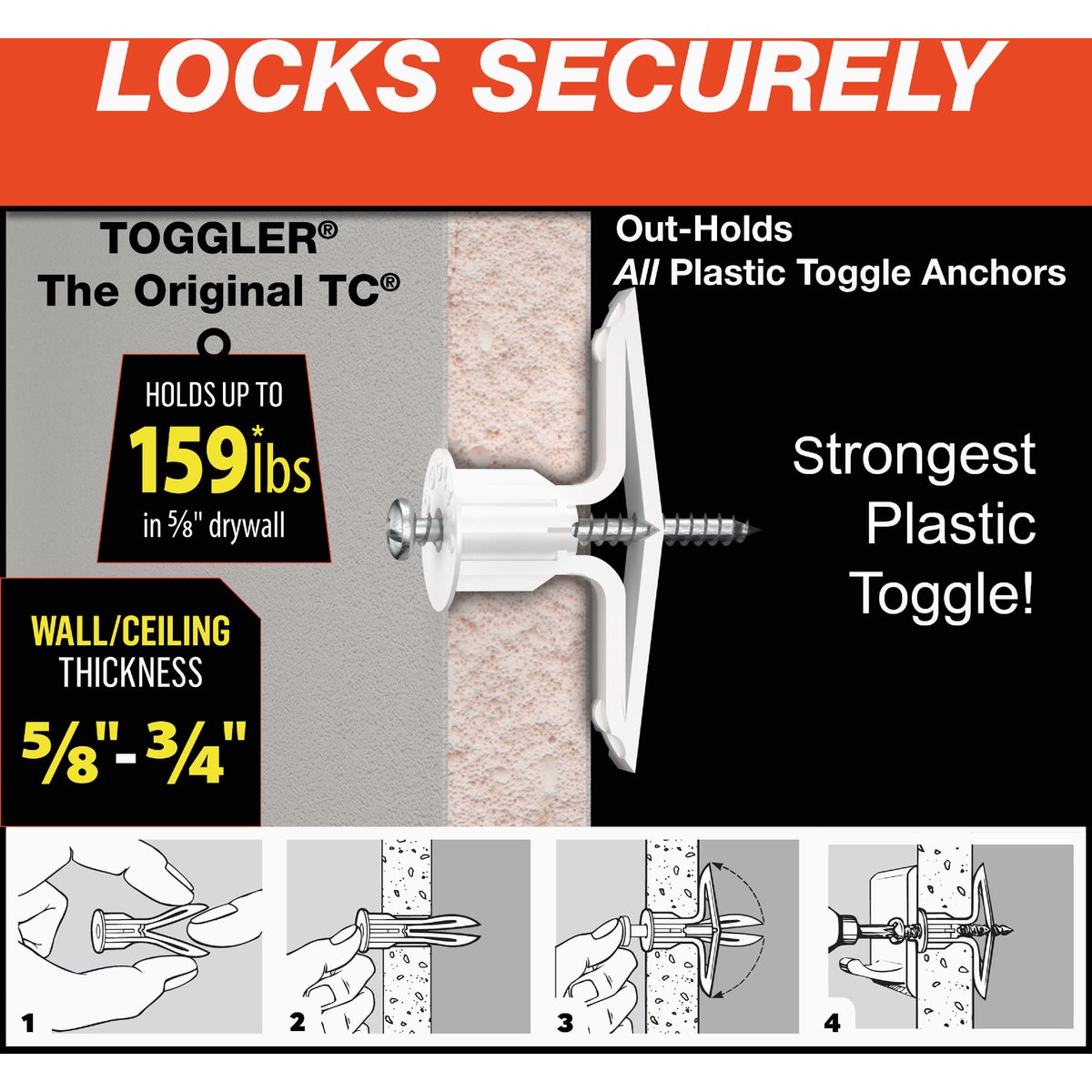 Toggler Snaptoggle #8 x 1-3/4 In. Zinc-Plated Steel Toggle Bolts (20-Count) Image 5
