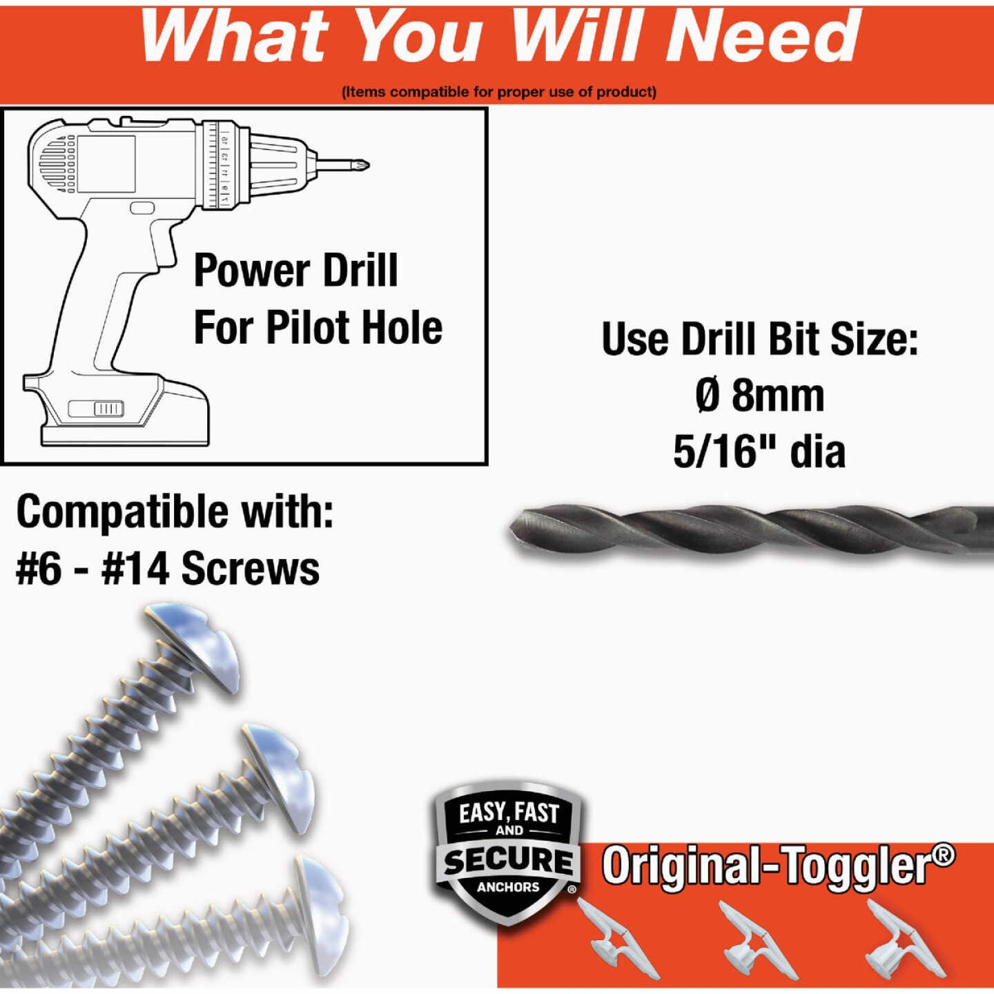 Toggler Snaptoggle #8 x 1-3/4 In. Zinc-Plated Steel Toggle Bolts (20-Count) Image 3