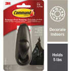 Command Outdoor Forever Classic Large Metal Hook with Foam Strips, Oil Rubbed Bronze, 1 Hook, 2 Strips Image 1