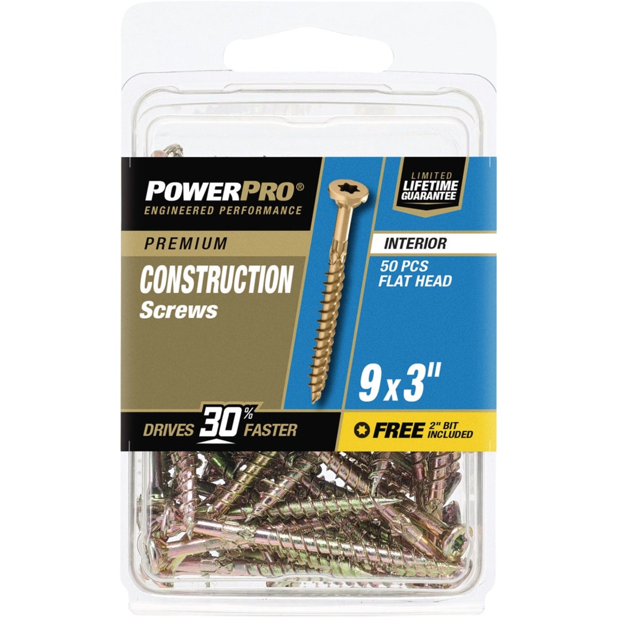 Hillman PowerPro #9 x 3 In. Premium Interior Construction Screw (50-Count)