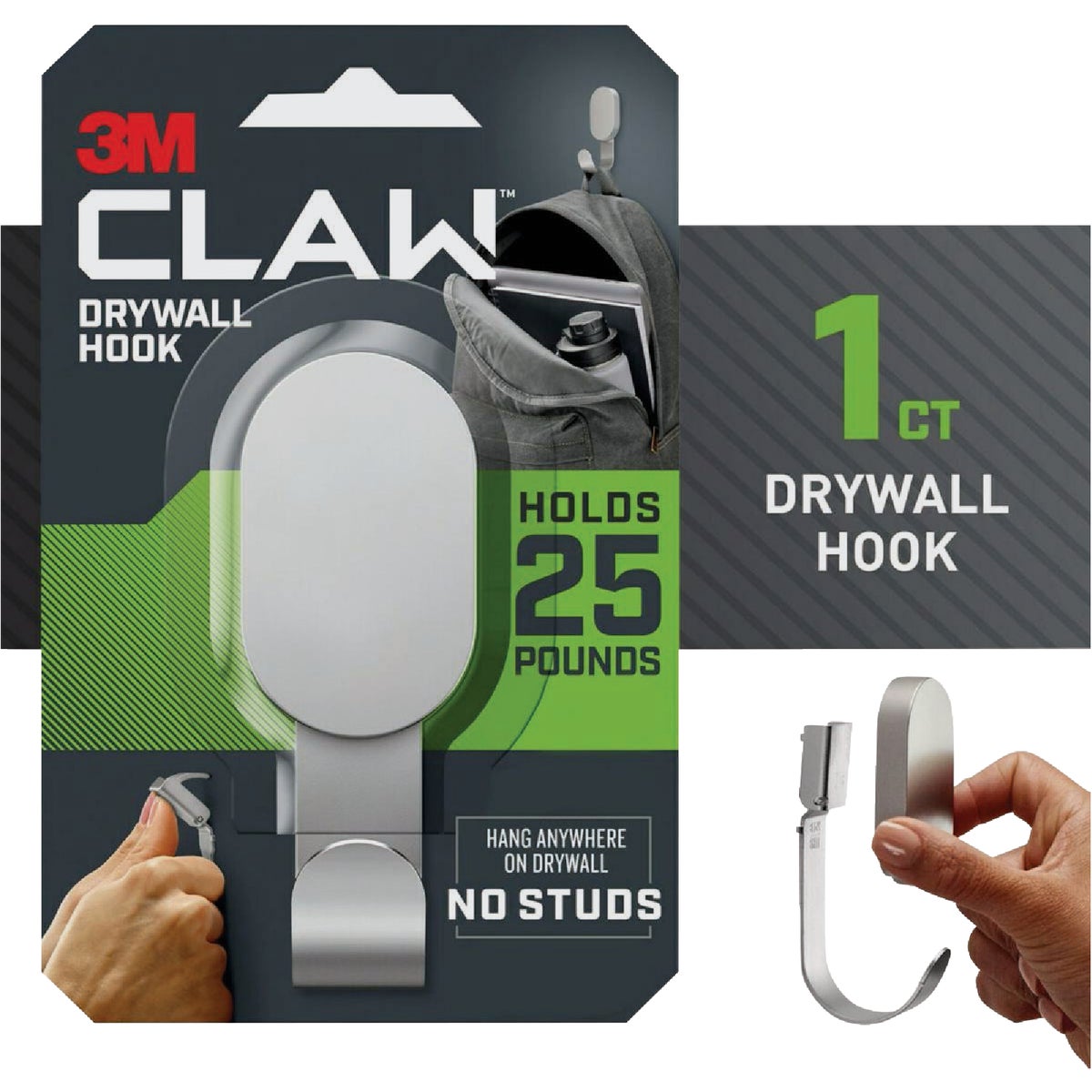 3M Claw 25 Lb. Silver Drywall Hook Image 9