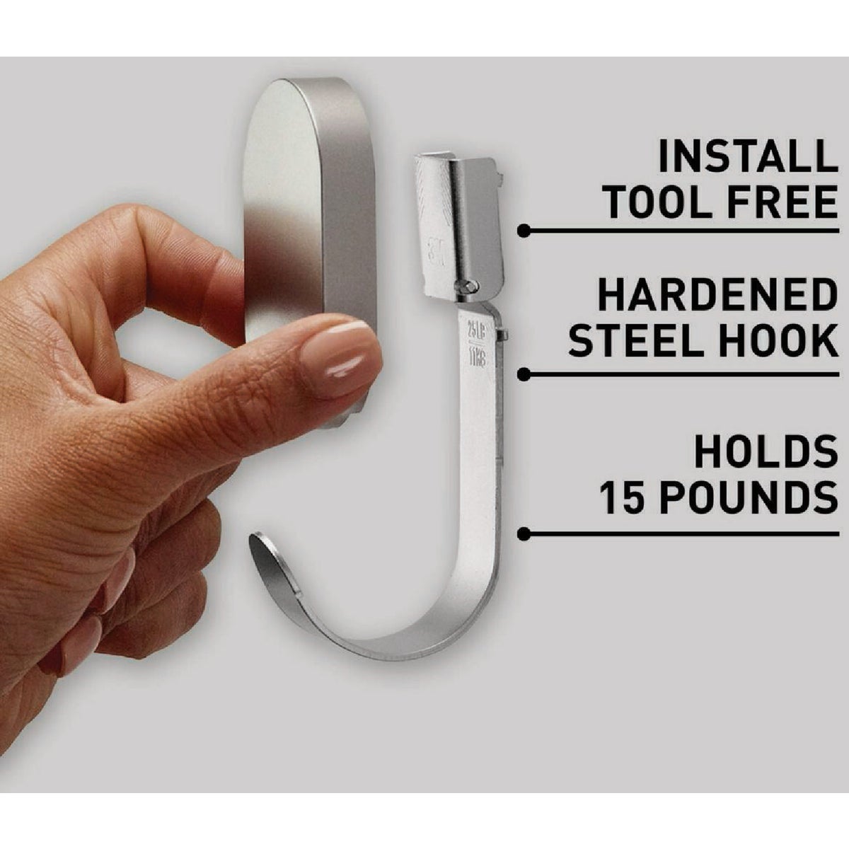 3M Claw 25 Lb. Silver Drywall Hook Image 2
