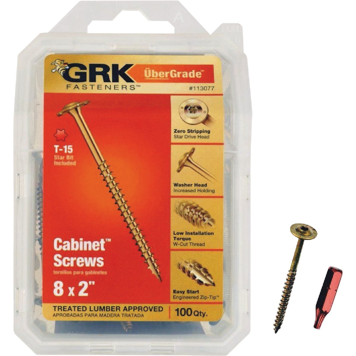 GRK #8 x 2 In. Star Drive Cabinet Screw (100-Count) Image 1