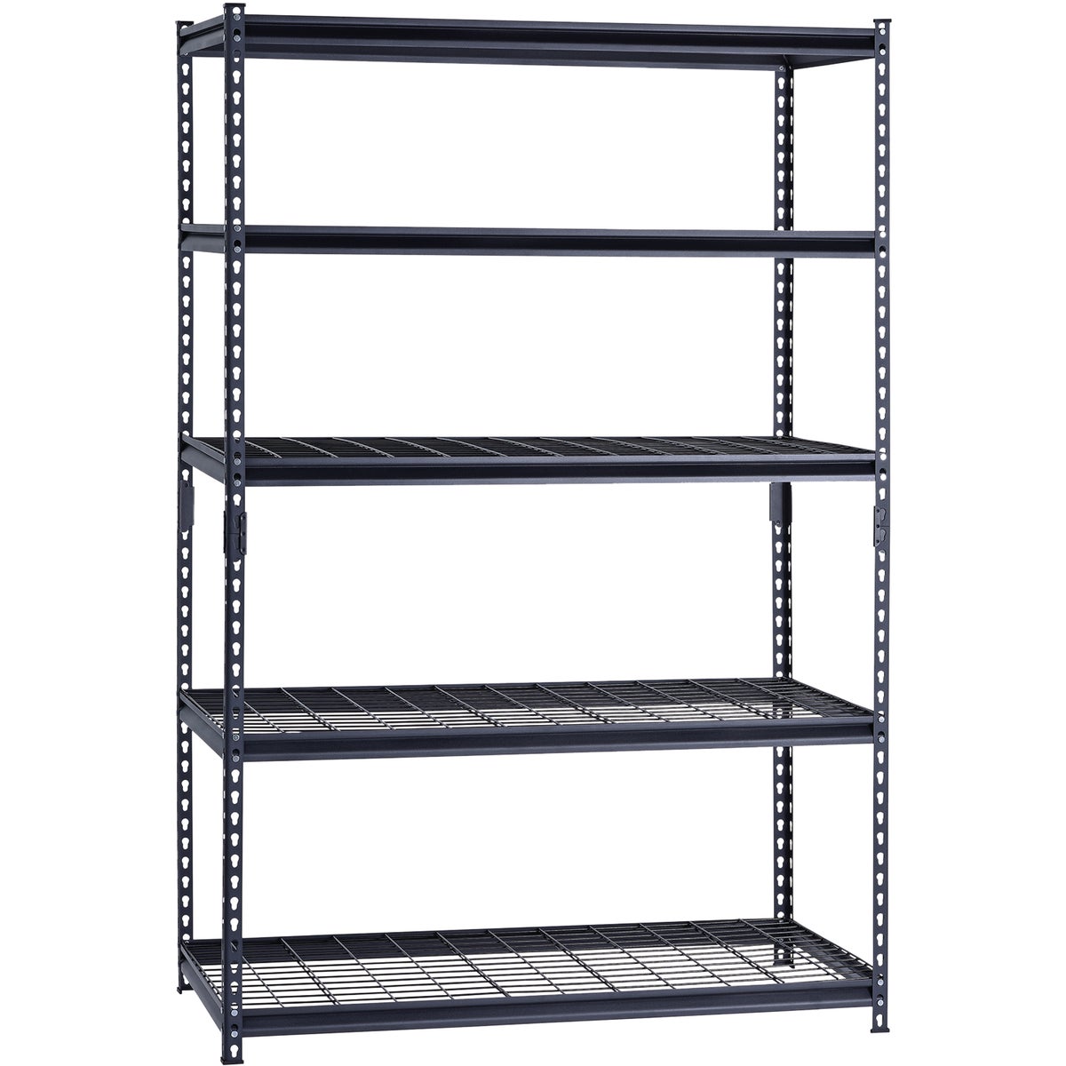 Muscle Rack 48 In. x 24 In. x 72 In. 5-Tier Black Shelving Unit with Wire Shelf