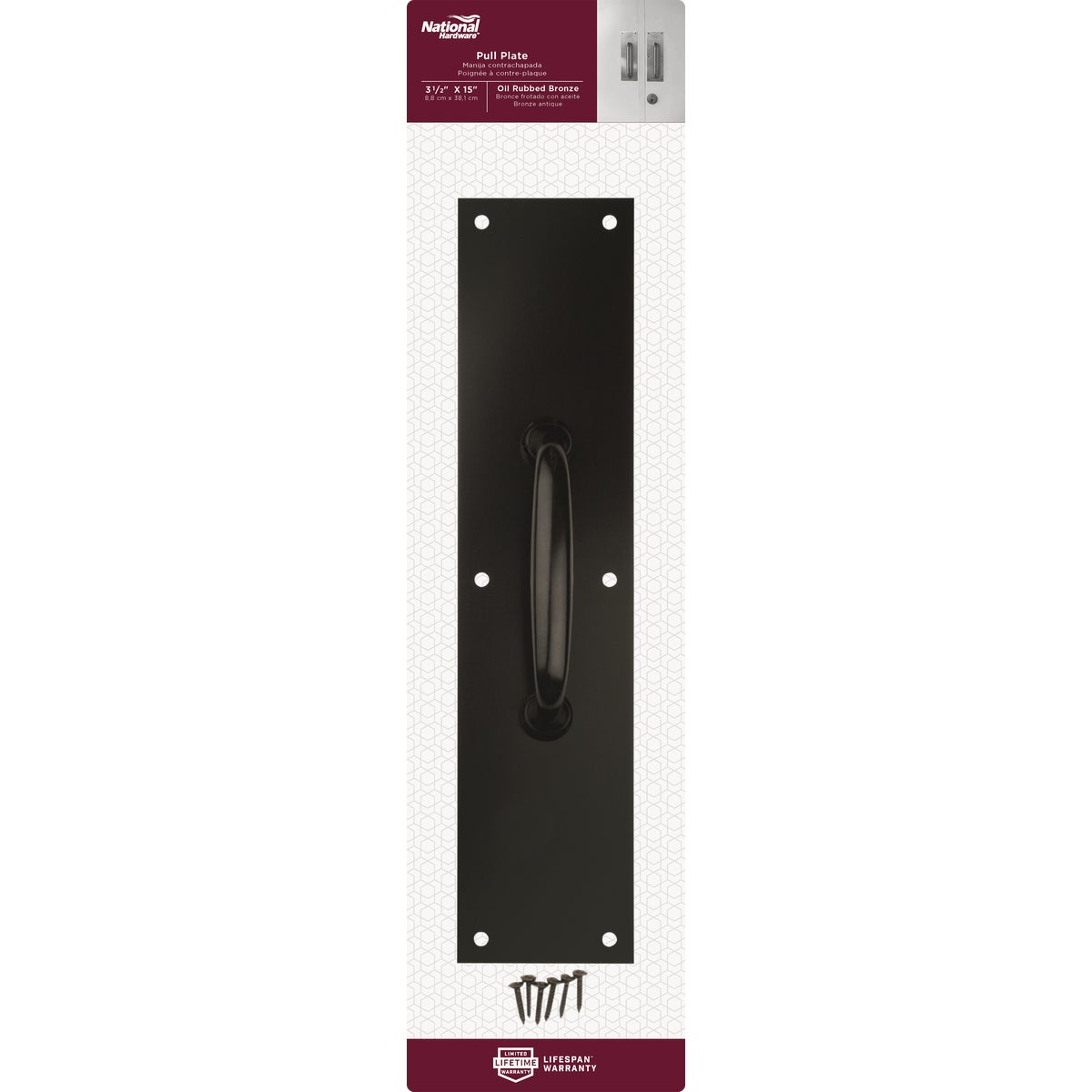 National Hardware Oil Rubbed Bronze Pull Plate Image 2