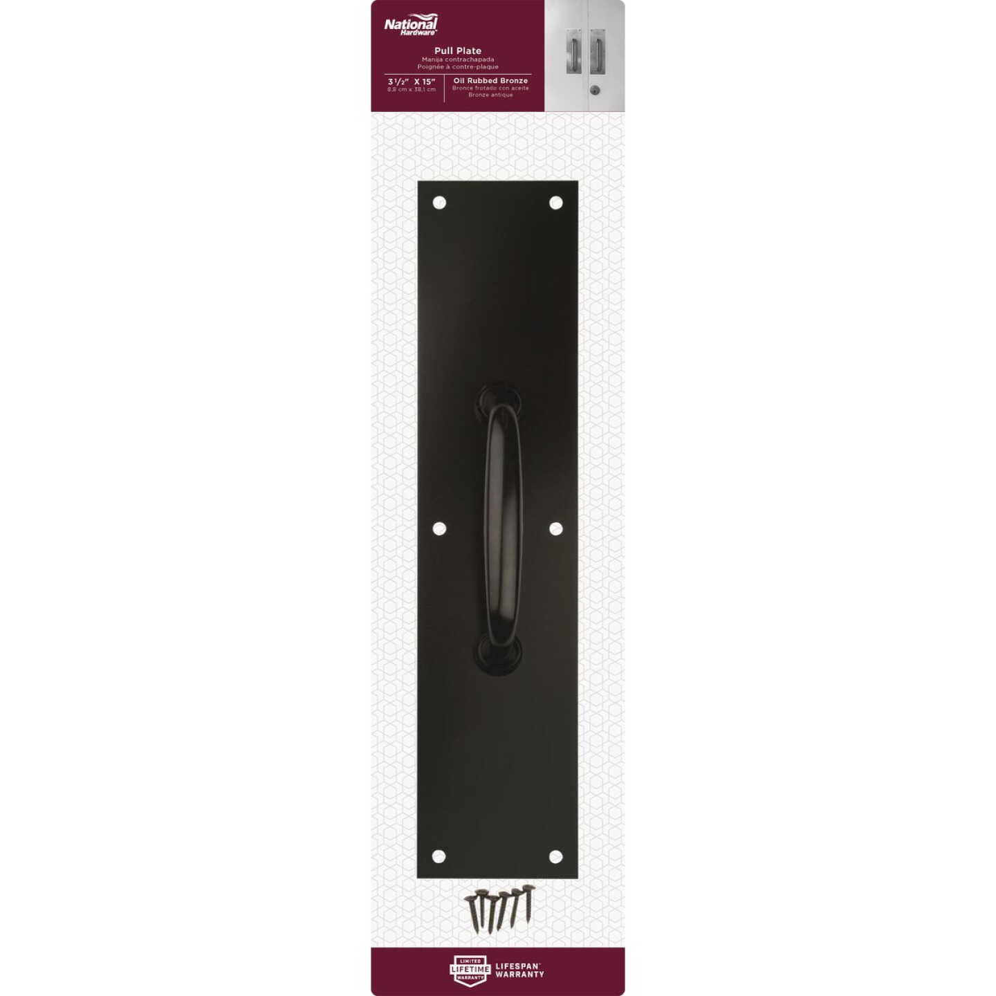 National Hardware Oil Rubbed Bronze Pull Plate Image 2