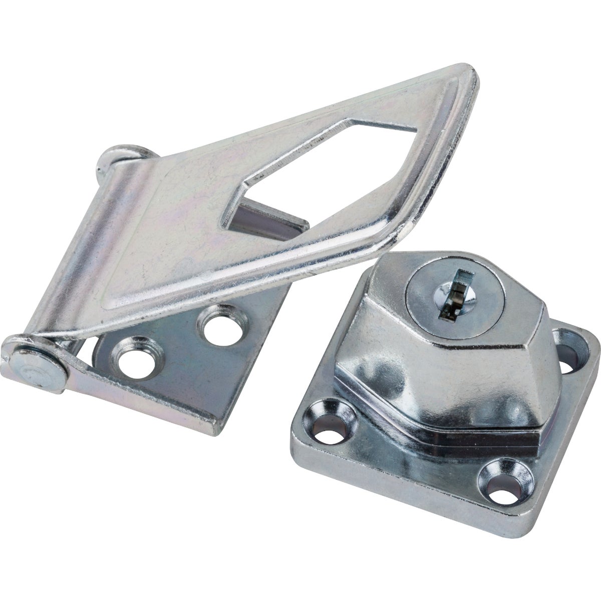 National Hardware 3-1/2 In. Zinc-Plated Key Locking Hasp