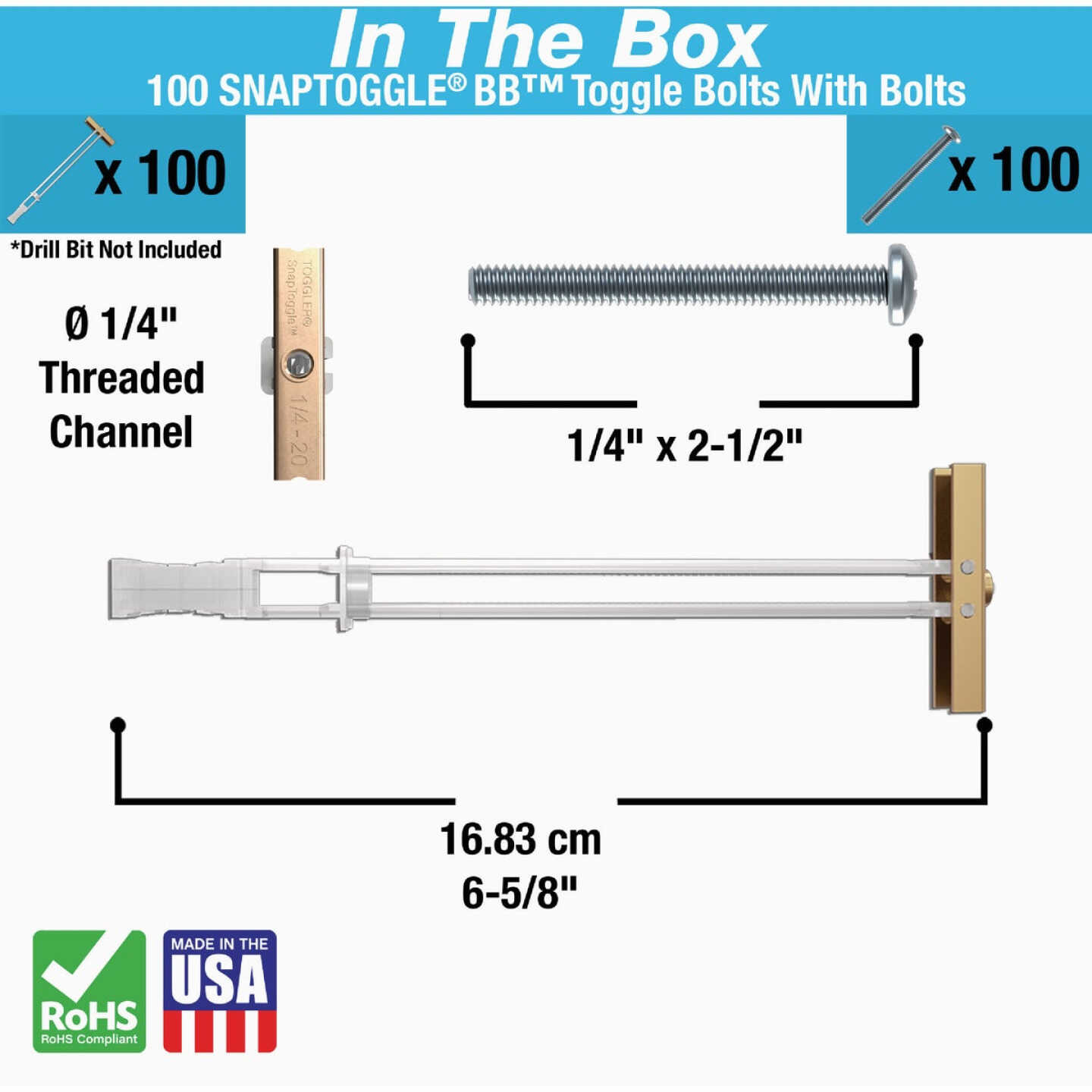 Toggler Snaptoggle 1/4-20 x 2 In. Toggle Bolt (100-Count) Image 2