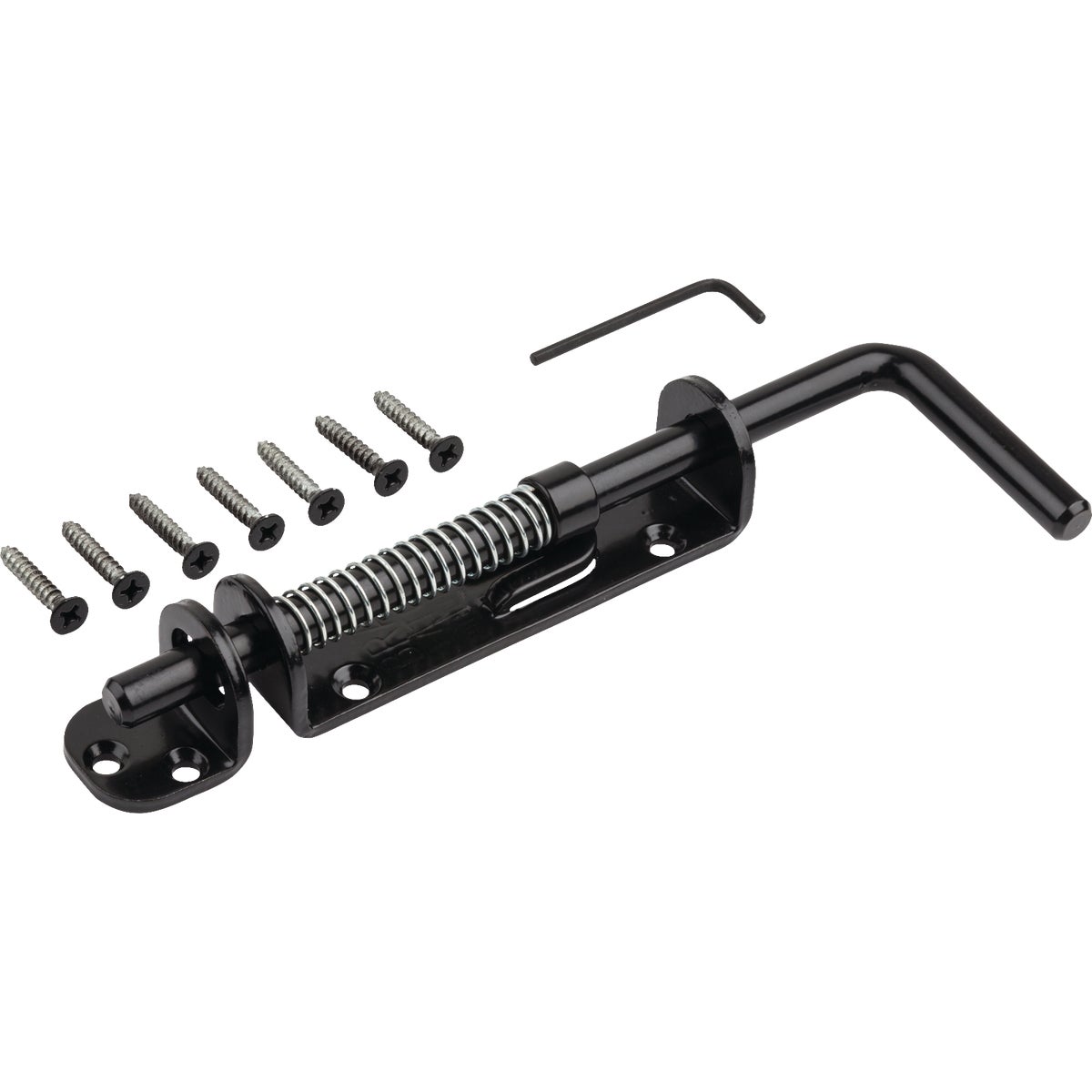 National Hardware Black Spring Loaded Heavy Duty Sliding Bolt