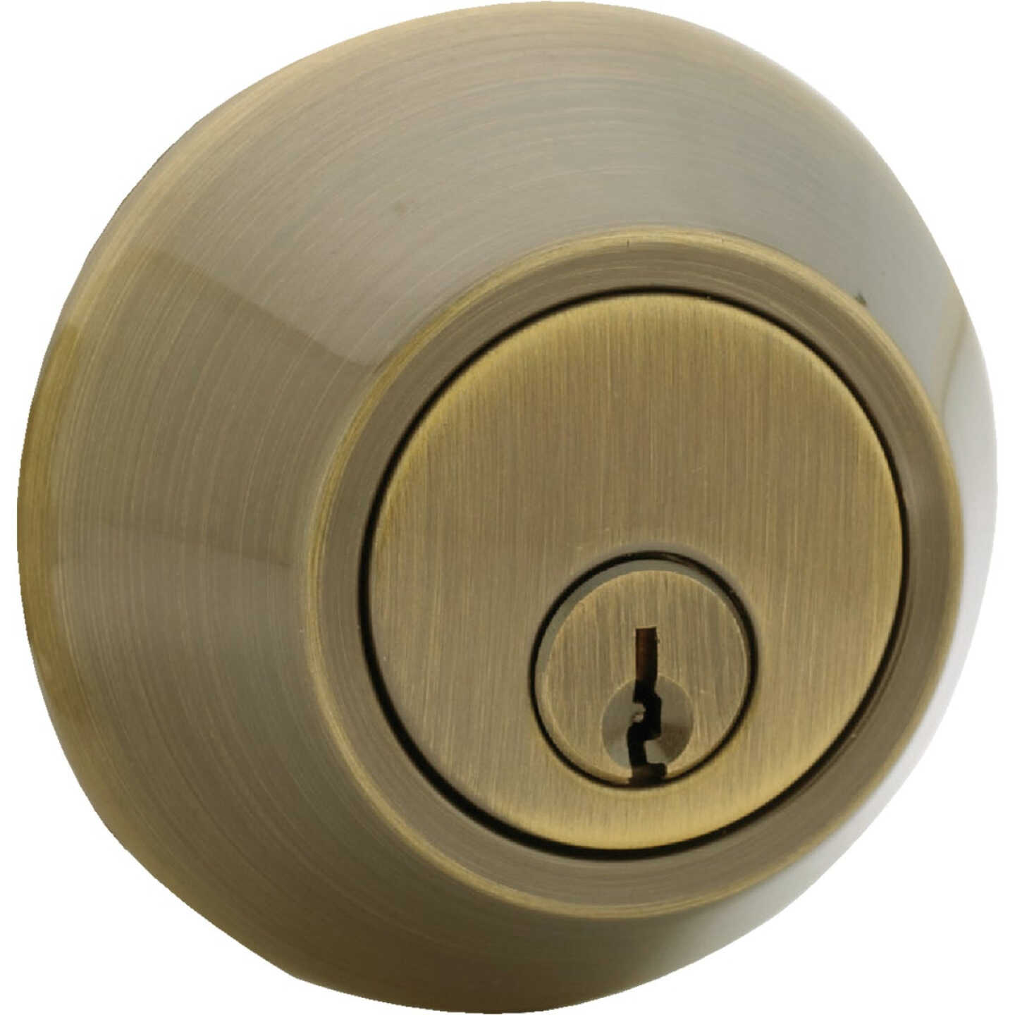 Steel Pro Antique Brass Single Cylinder Deadbolt Image 1