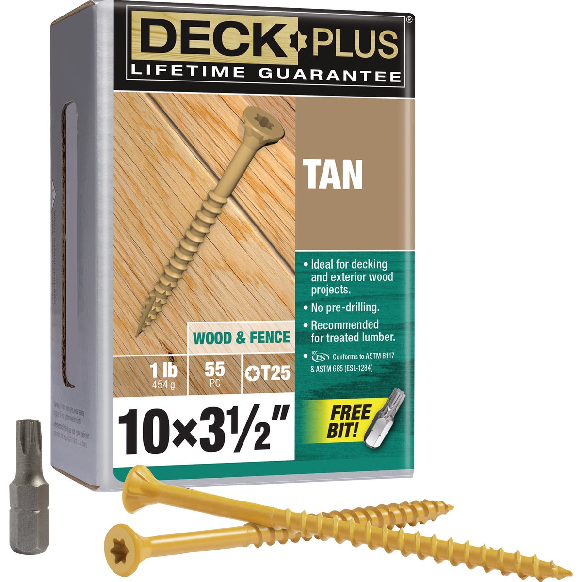 Hillman Deck Plus #10 x 3-1/2 In. Tan Deck Screw (55-Count)