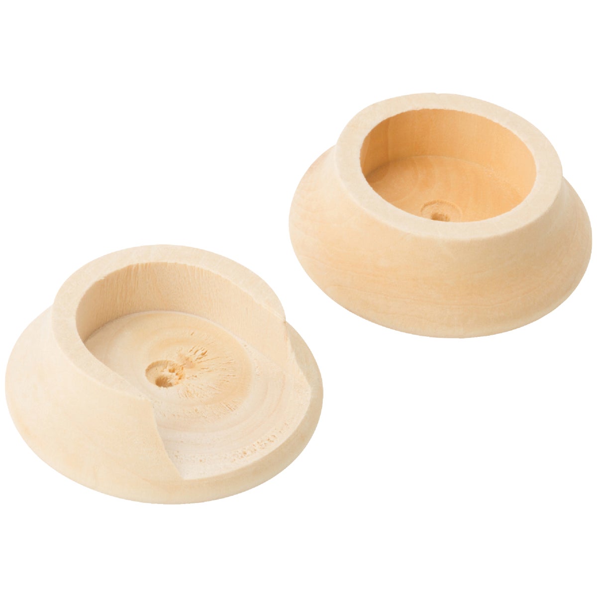 National Hardware 1-3/8 In. Natural Wood Closet Rod Socket (2-Pack)