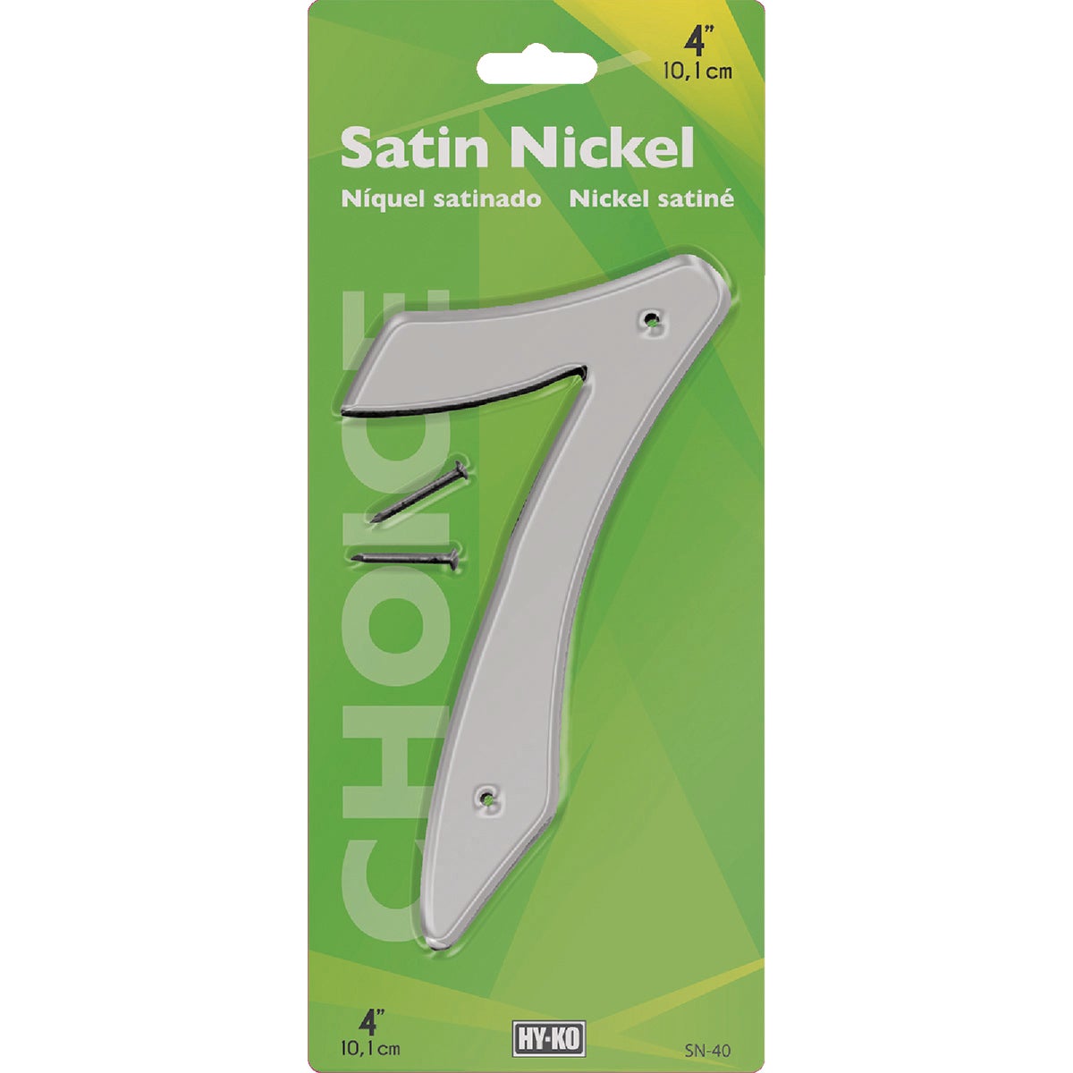 Hy-Ko 4 In. Satin Nickel Number 7 Image 2