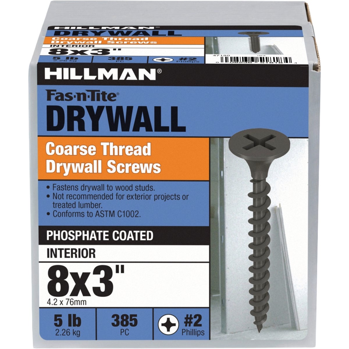Hillman Fas-N-Tite #8 x 3 In. Coarse Thread Black Phosphate Drywall Screw (385-Count) Image 2