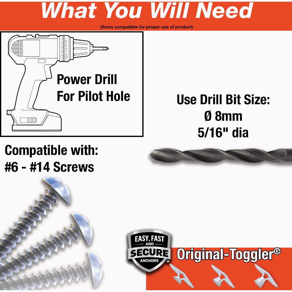 Toggler Snaptoggle #8 x 1-3/4 In. Zinc-Plated Steel Toggle Bolts (5-Count) Image 3