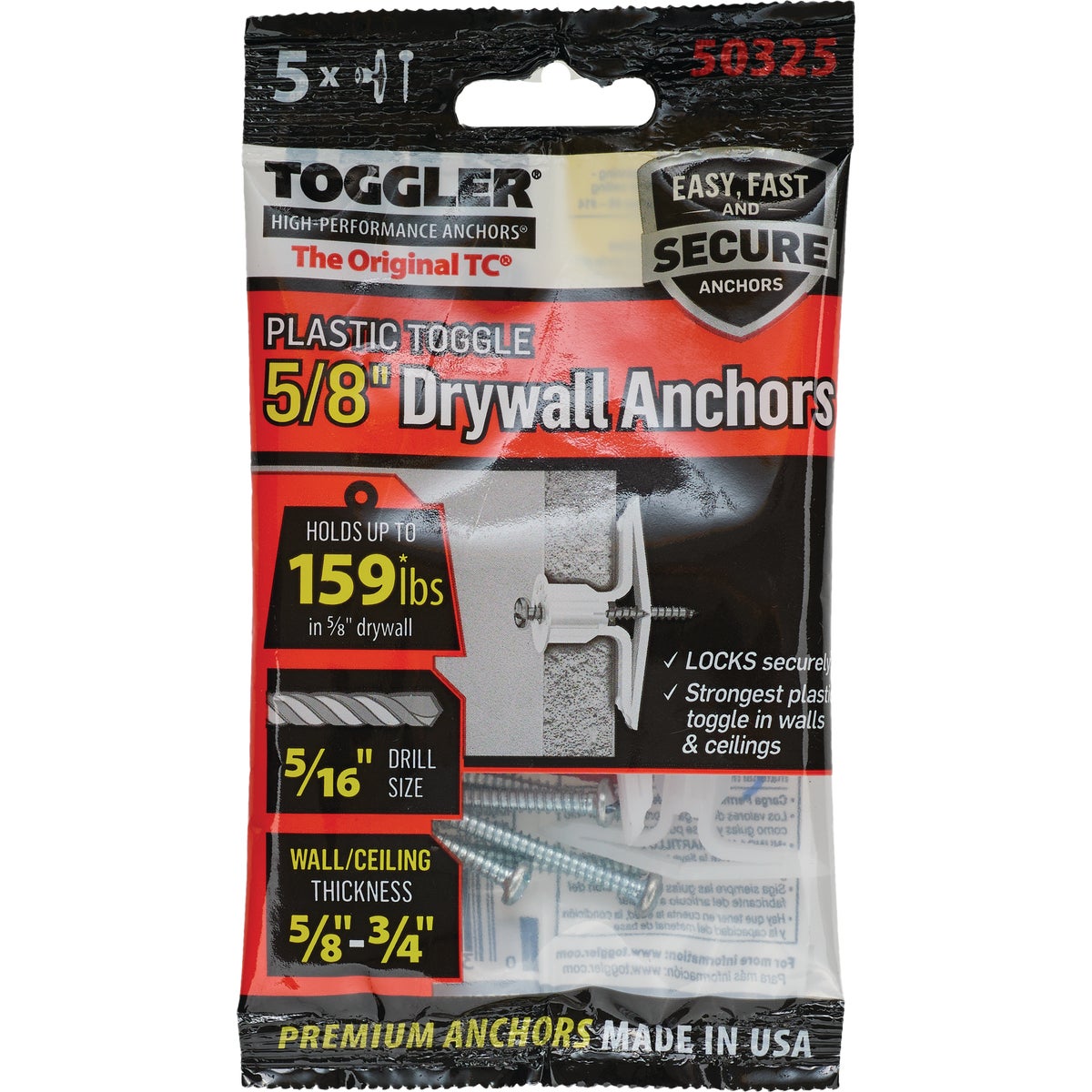 Toggler Snaptoggle #8 x 1-3/4 In. Zinc-Plated Steel Toggle Bolts (5-Count) Image 8