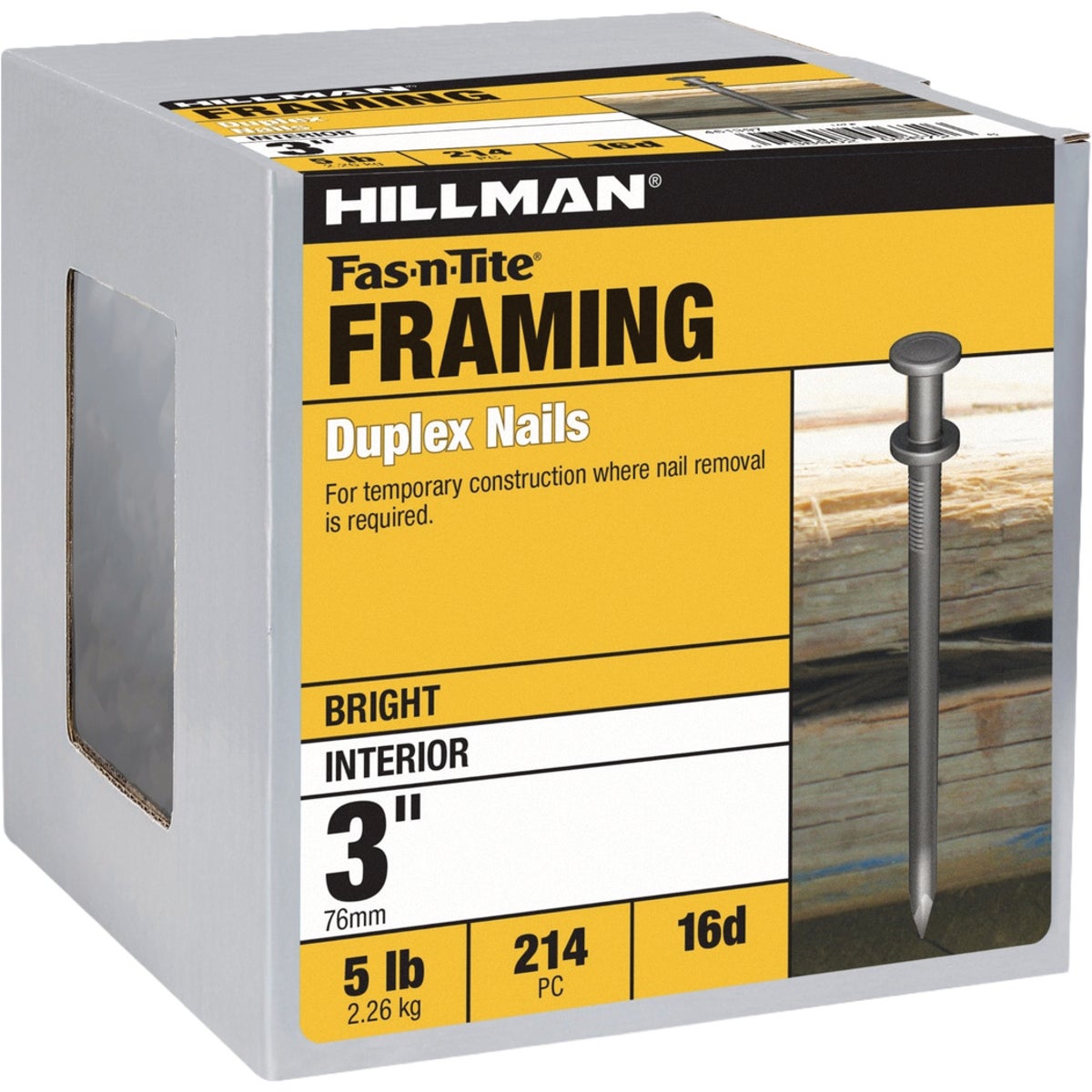 Hillman Fas-n-Tite 3-1/2 In. Bright Duplex Nails (5 Lb.) Image 1