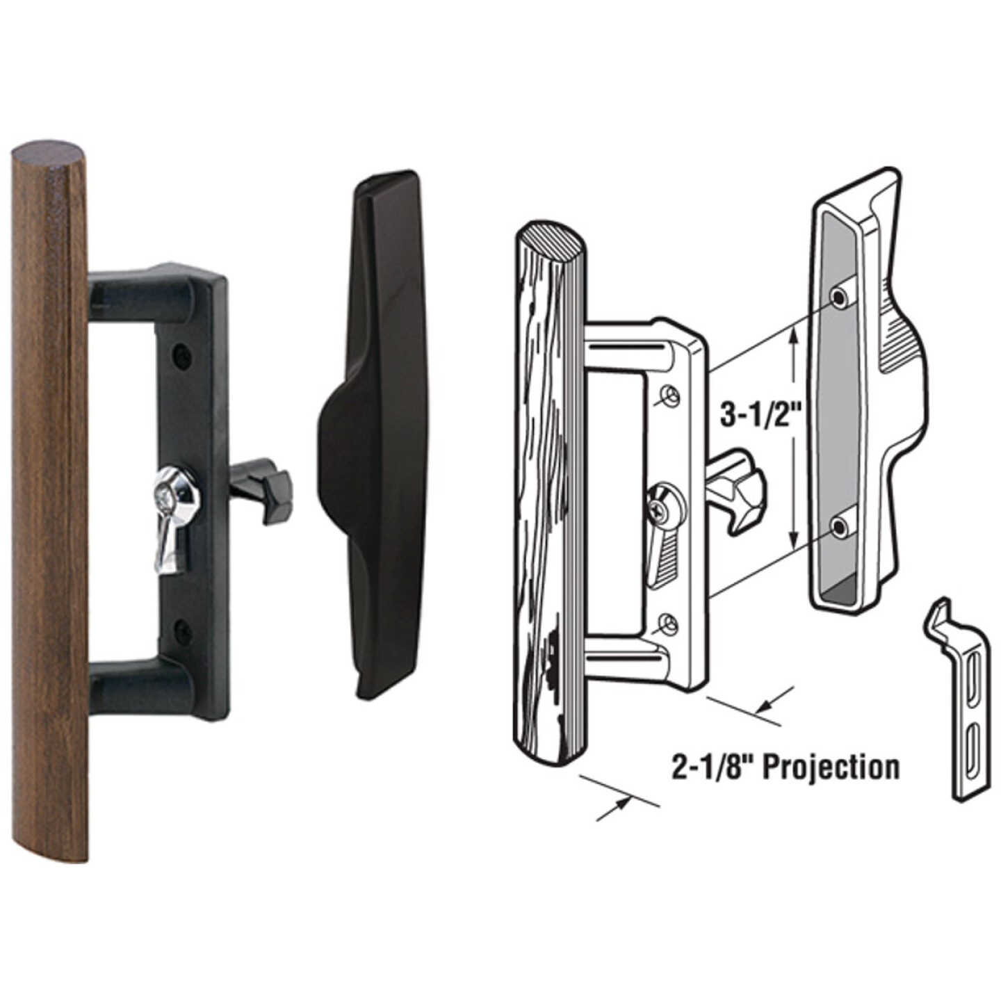 Prime-Line Internal Lock Sliding Patio Door Handle Set Image 1