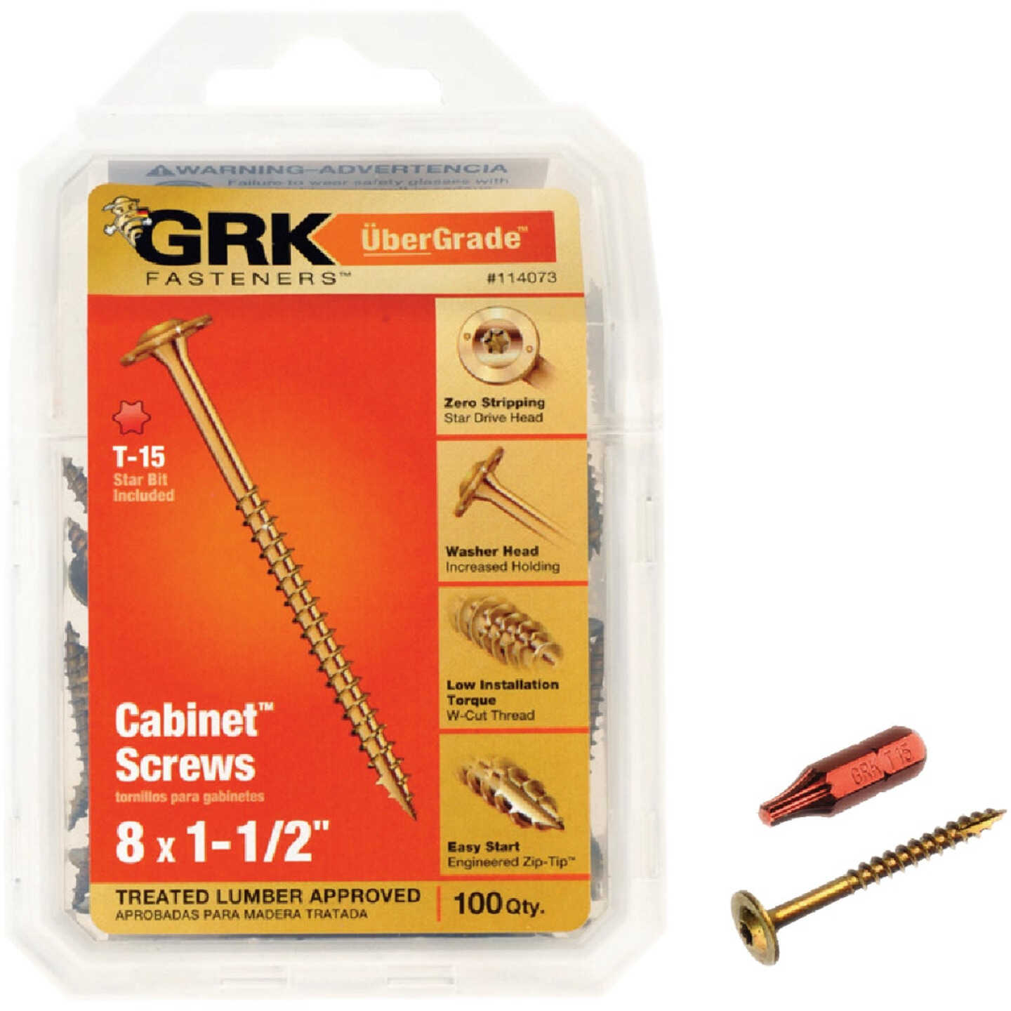 GRK #8 x 1-1/2 In. Star Drive Cabinet Screw (100-Count) Image 1