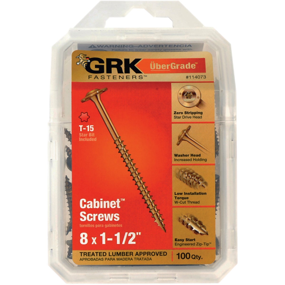 GRK #8 x 1-1/2 In. Star Drive Cabinet Screw (100-Count) Image 2